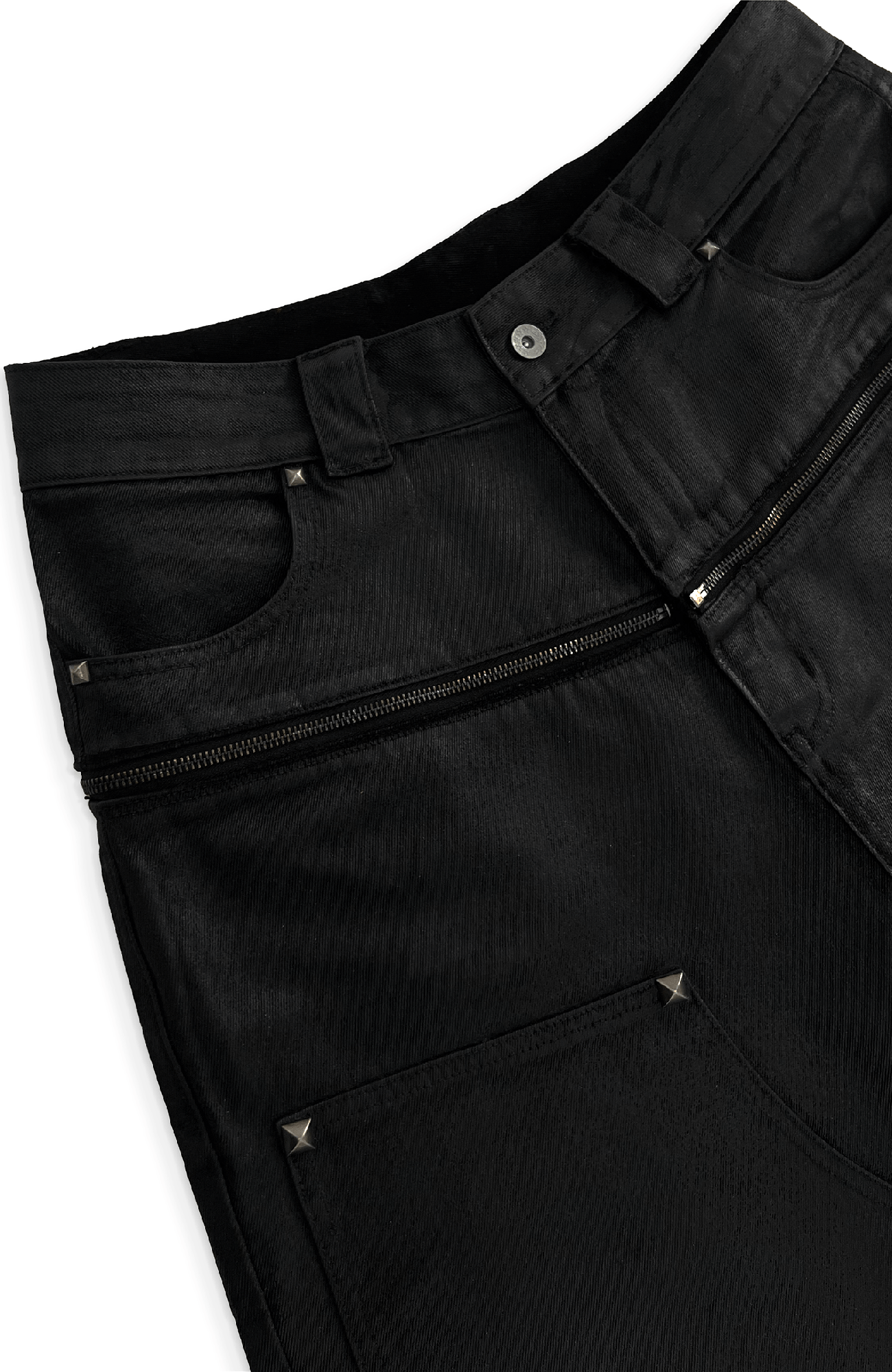 TECNINEGROUP Waxed Double-Knee Diamond Pockets Jeans