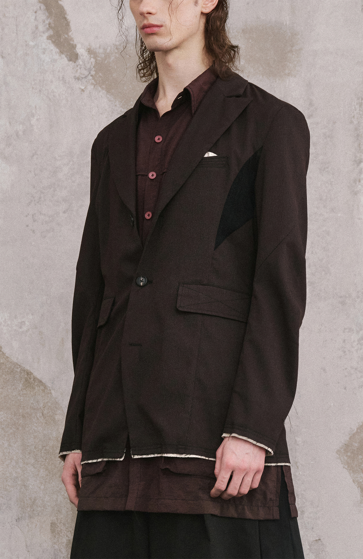ILNya Nieternite Nifutur Spliced Knit Blazer Jacket