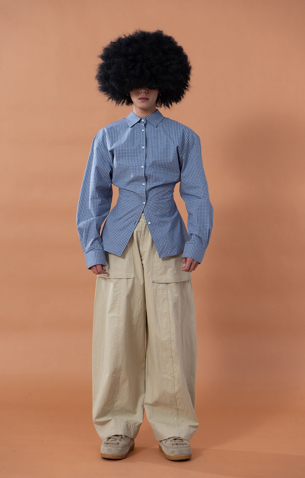 CLP Gingham Corset-Waist Shirt, premium urban and streetwear designers apparel on PROJECTISR.com, CLP