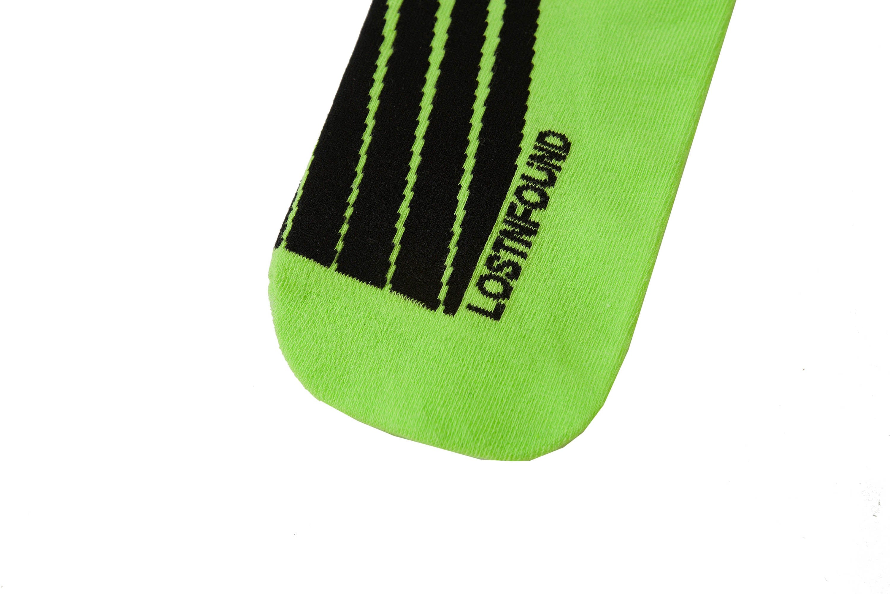 LOSTNFOUND Geometric Crew Socks Green