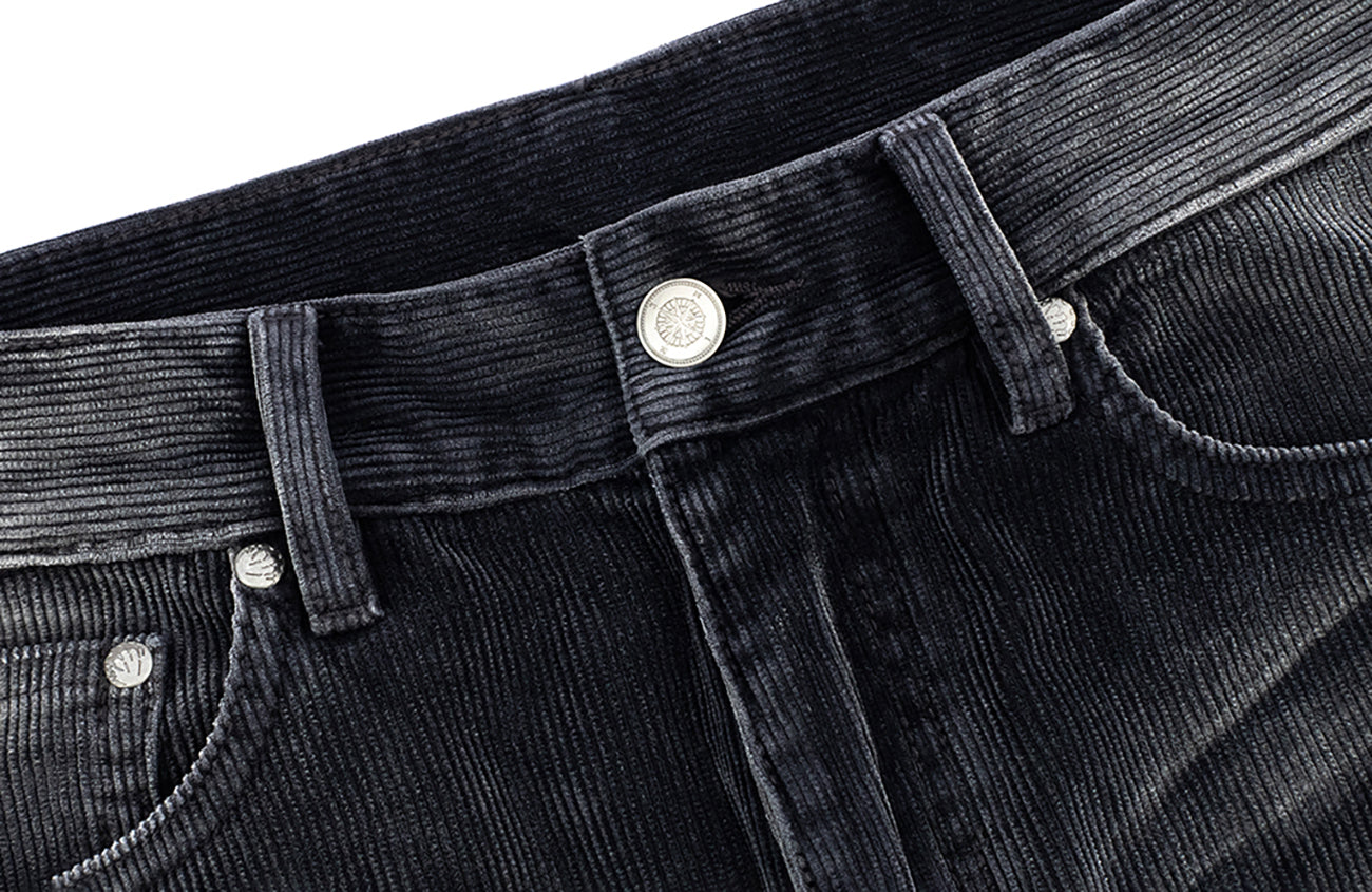 IN EXISTENCE Star Embroidered Corduroy Flare Jeans, premium urban and streetwear designers apparel on PROJECTISR.com, IN EXISTENCE