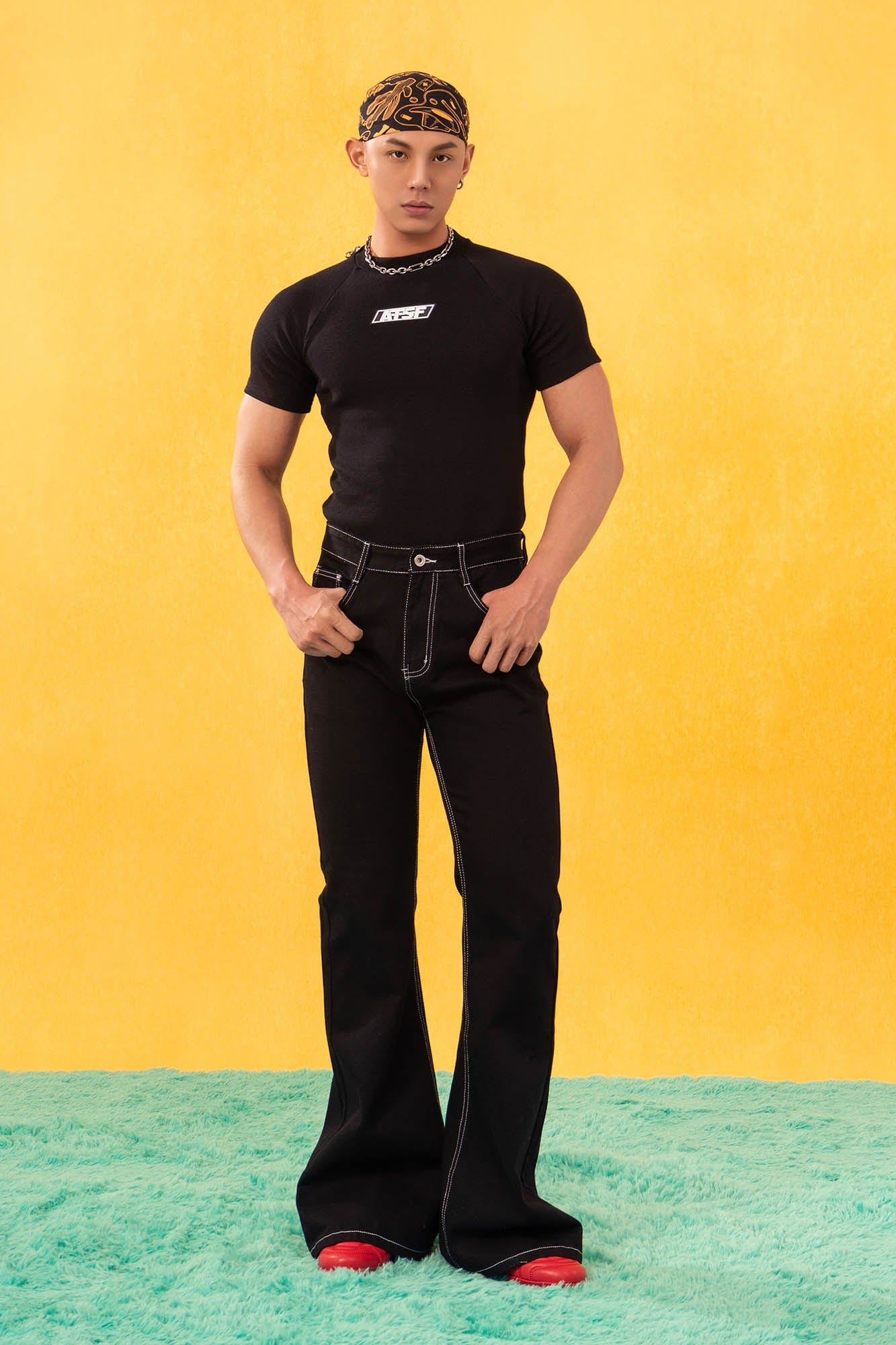 CLP Retro Stitch Ribbon Flared Jeans, premium urban and streetwear designers apparel on PROJECTISR.com, CLP