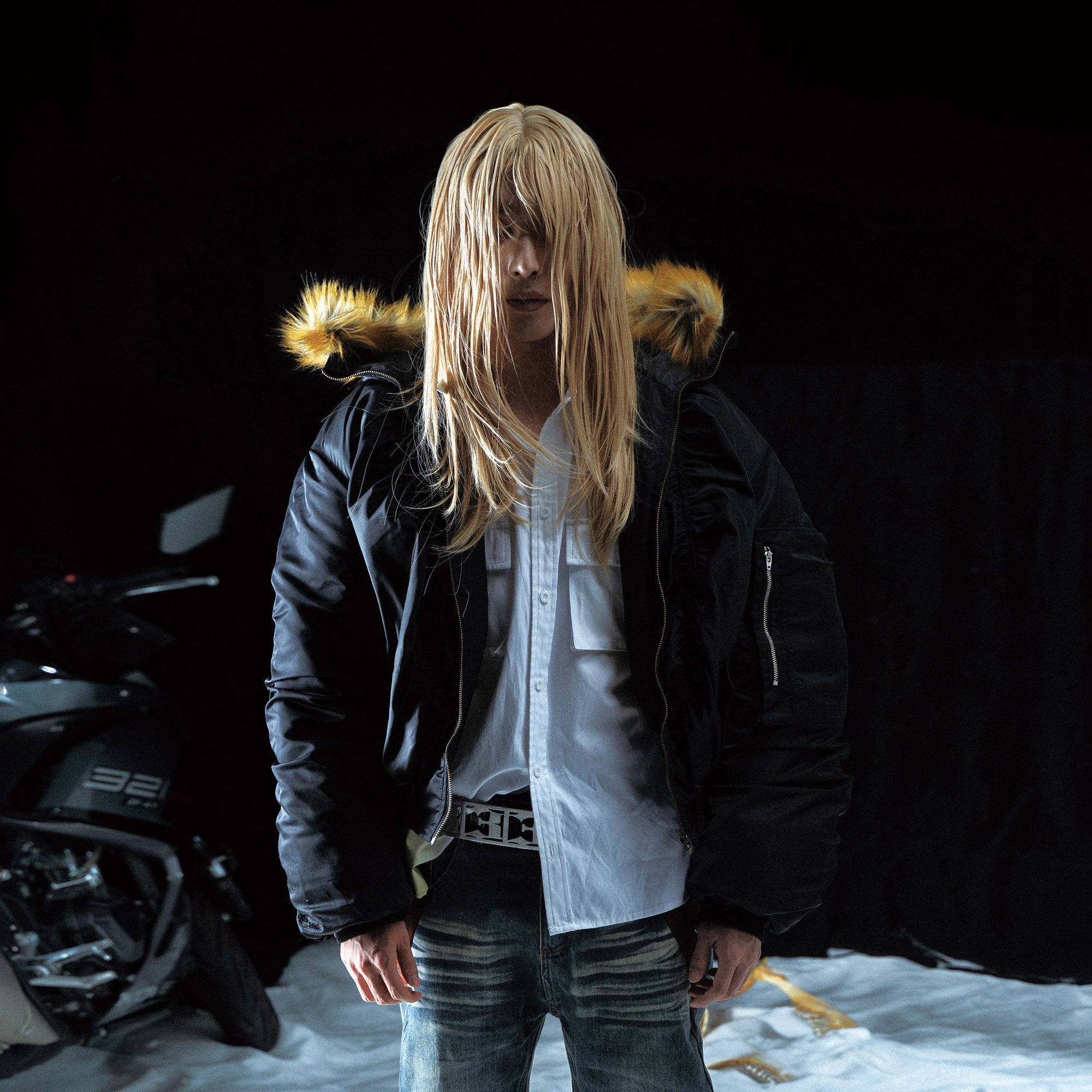 PCCVISION Faux Fur Hooded Cropped Puffer Jacket