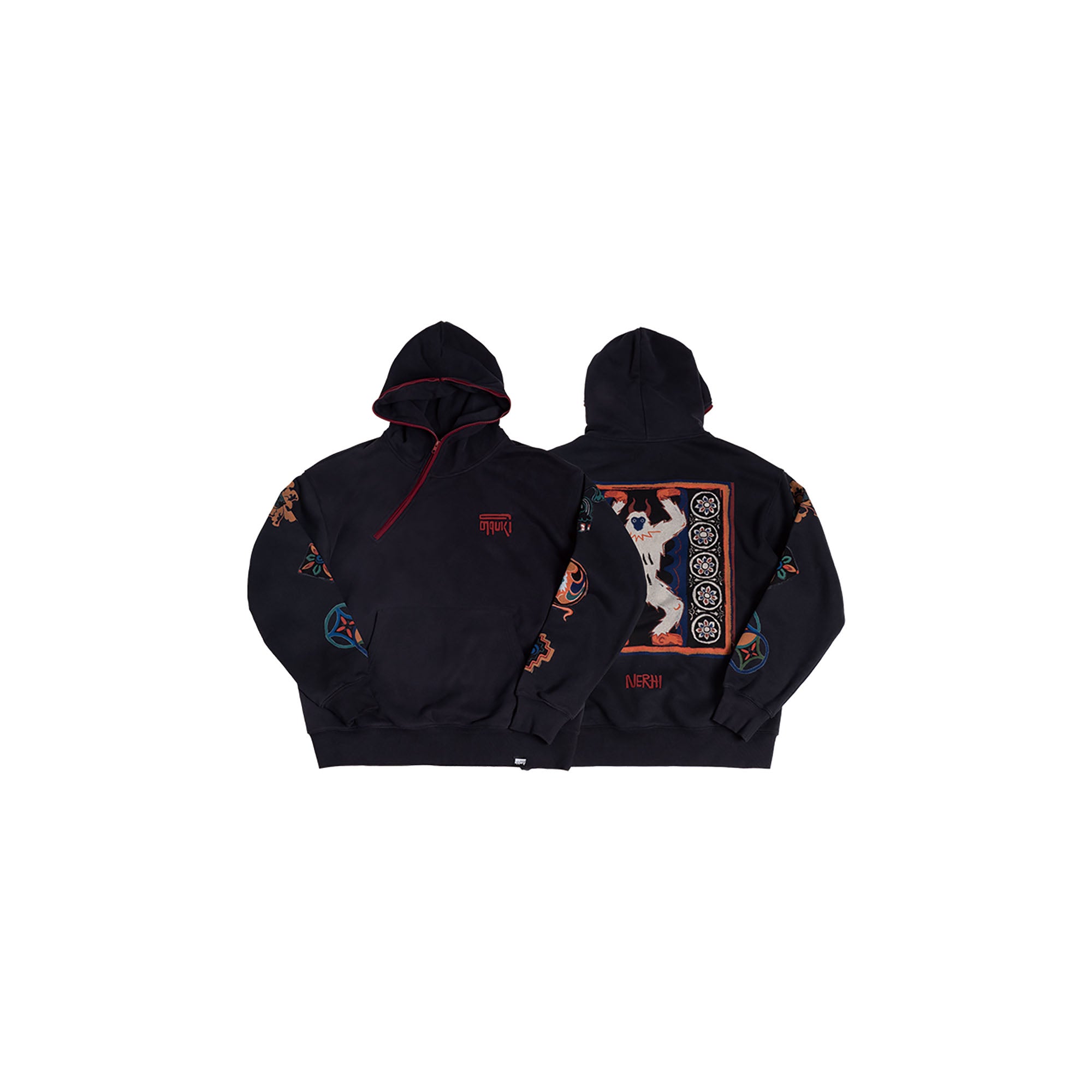 NERHI Asym Half-Zip Mural Graphic Hoodie