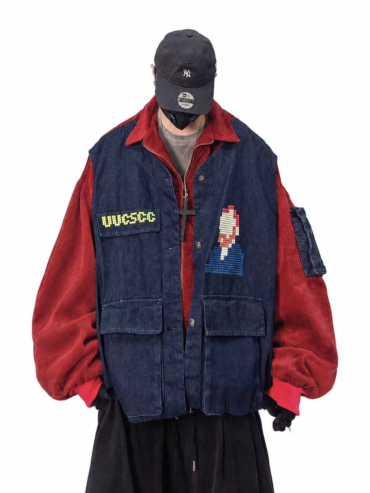 UUCSCC Retro Corduroy Faux Two-Piece Multi-Pocket Jacket, premium urban and streetwear designers apparel on PROJECTISR.com, UUCSCC