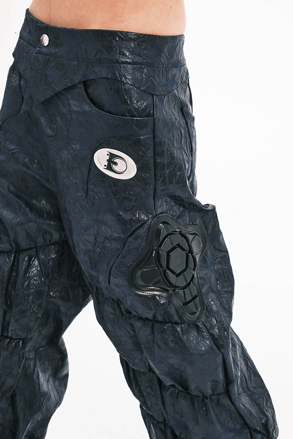 EMBRYO Spliced Faux Leather Tactical Pants, premium urban and streetwear designers apparel on PROJECTISR.com, EMBRYO