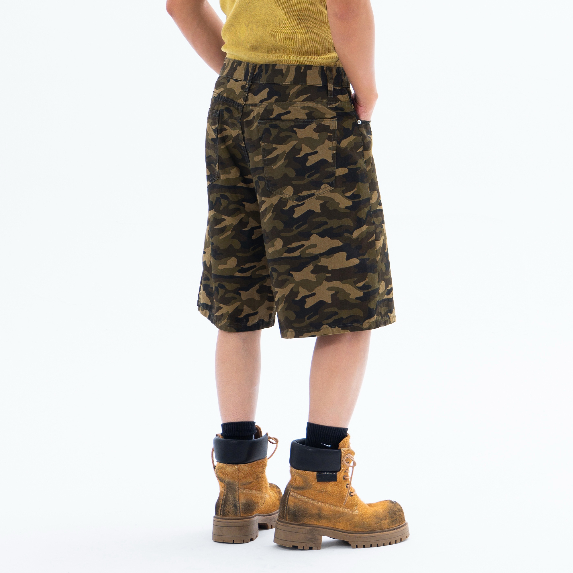 CLP Retro Camo Metal Clasp Denim Shorts