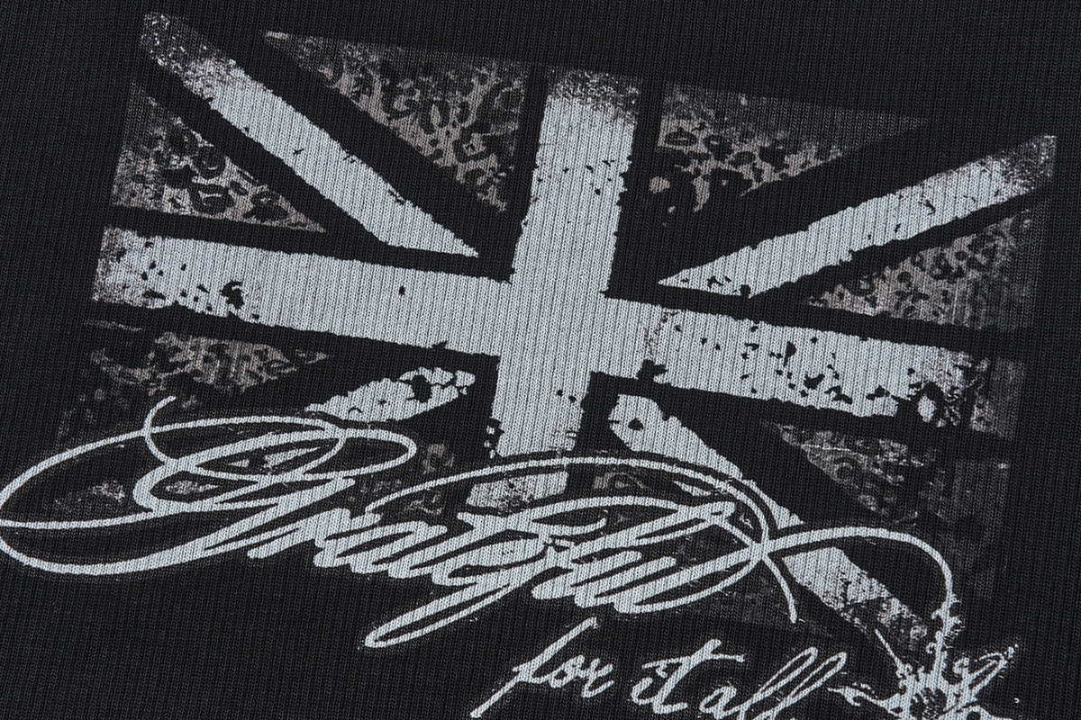 SAXGENWON Union Jack Rivet Spliced Punk Long-Sleeve Tee