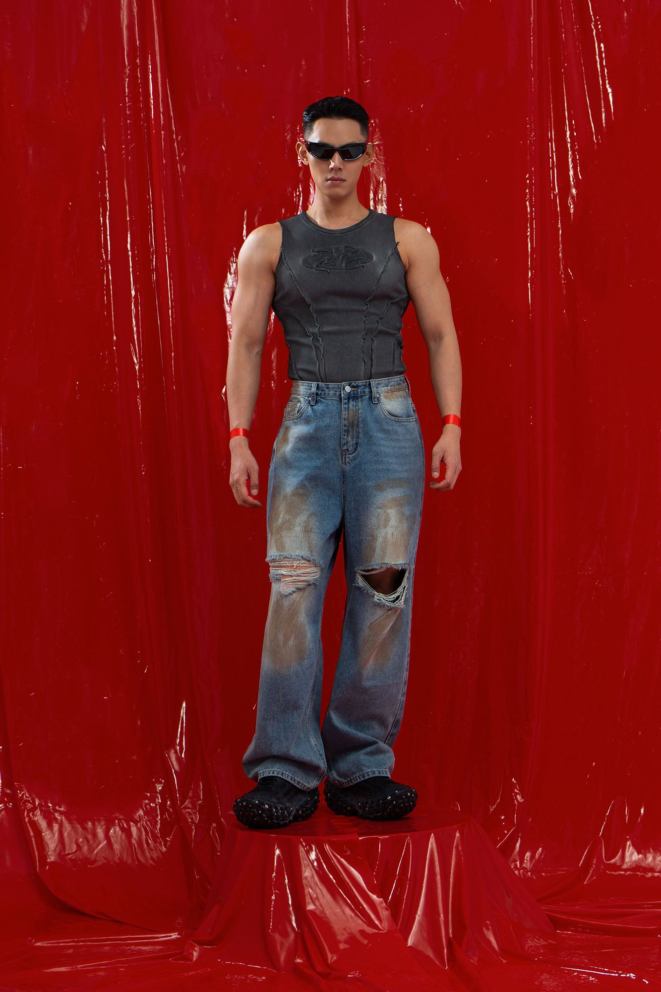 CLP Ribbed Frayed Hem Slim Vest, premium urban and streetwear designers apparel on PROJECTISR.com, CLP