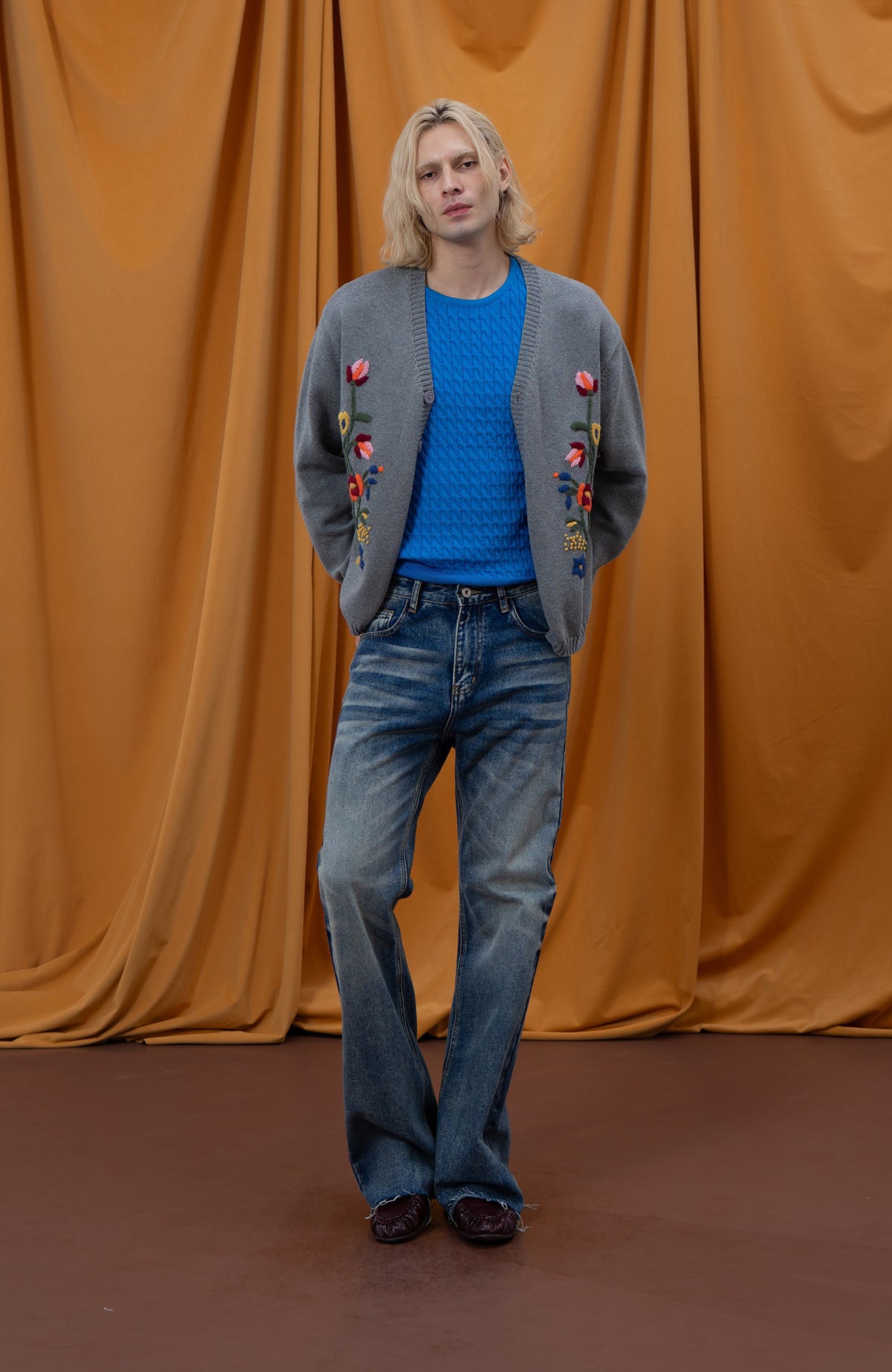 CLP Washed Frayed Flared Jeans