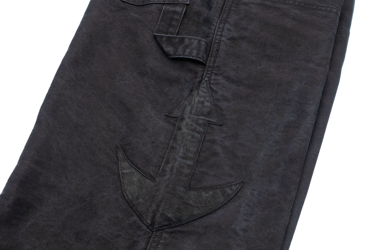 IN EXISTENCE Leather Splice Double-Knee Carpenter Pants, premium urban and streetwear designers apparel on PROJECTISR.com, IN EXISTENCE
