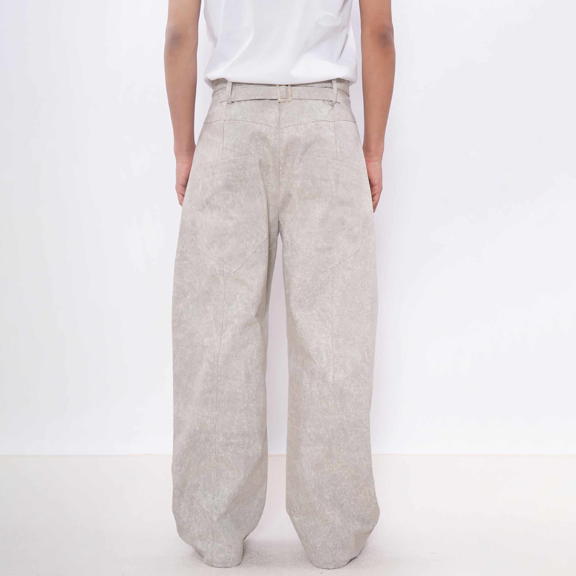 7440 37 1 Cement-Texture Curved-Leg Pants, premium urban and streetwear designers apparel on PROJECTISR.com, 7440 37 1