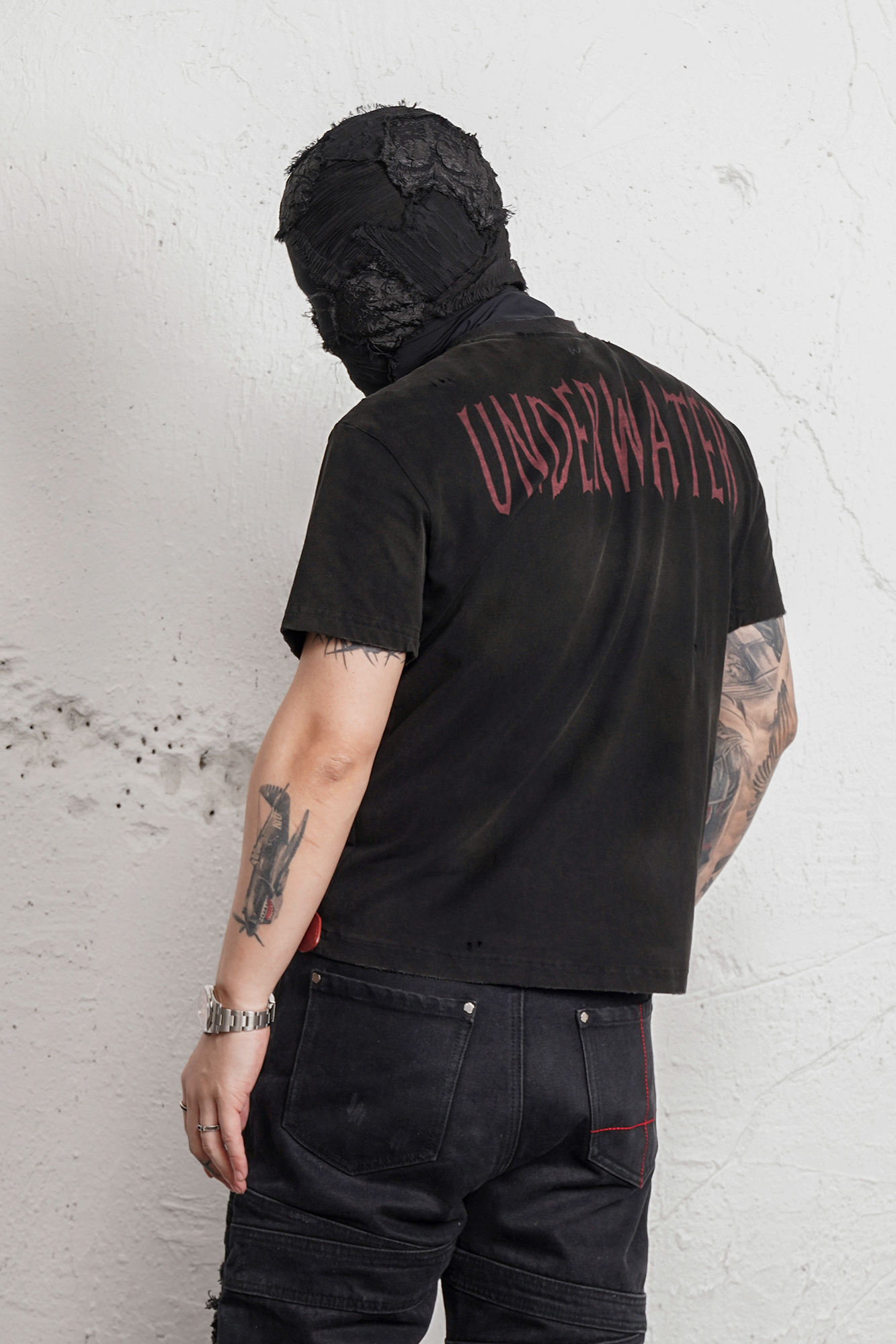 UNDERWATER Washed Distressed Graphic T-Shirt, premium urban and streetwear designers apparel on PROJECTISR.com, UNDERWATER