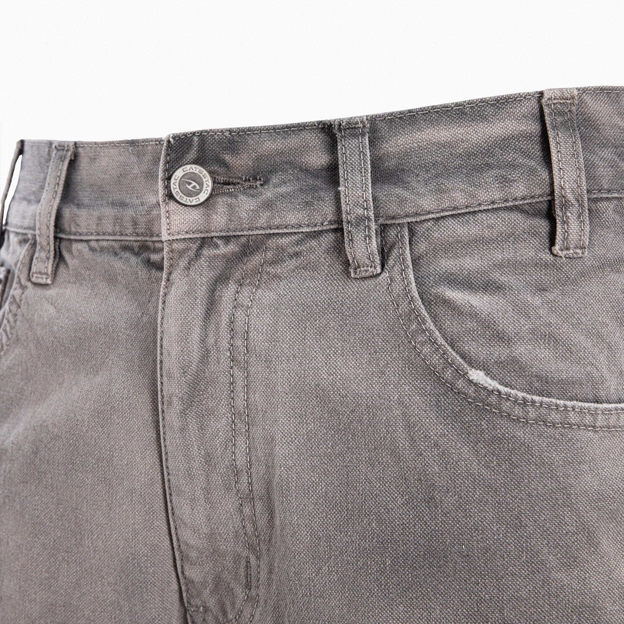 CATSSTAC Distressed Double-Knee Carpenter Straight-Leg Jeans Gray, premium urban and streetwear designers apparel on PROJECTISR.com, CATSSTAC