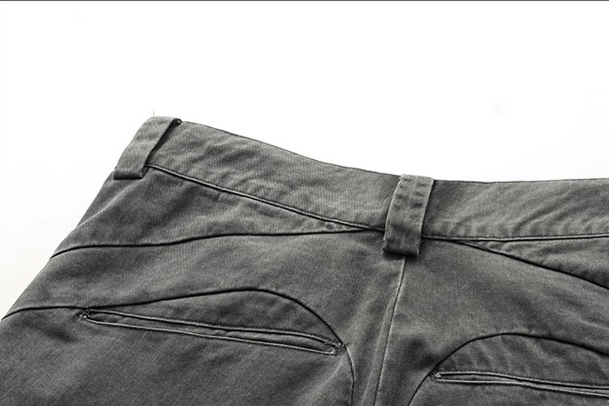 AVINMADE Curved-Blade Paneled Cargo Jeans