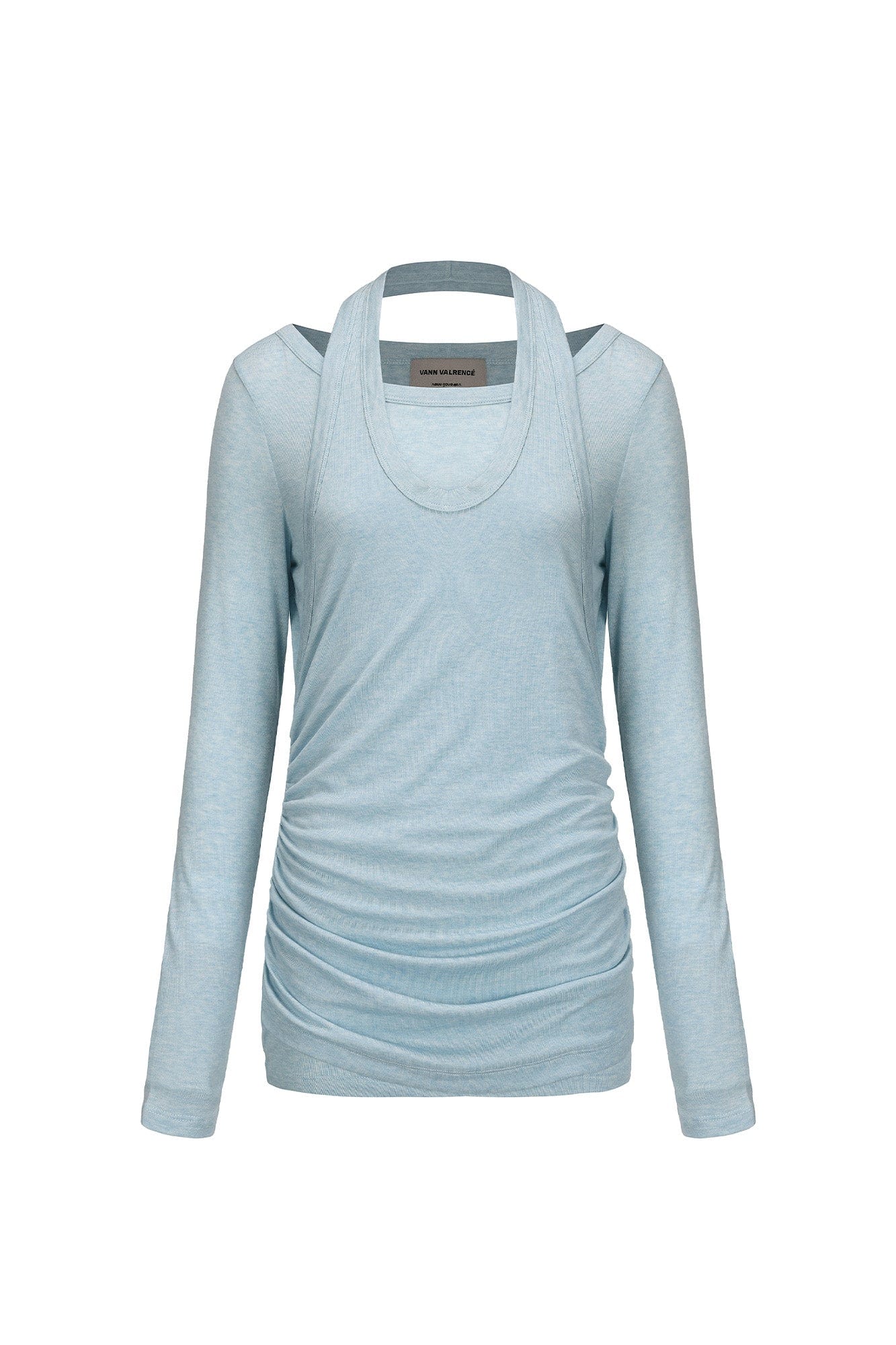 VANN VALRENCE Essential Layered Halter-Neck Long-Sleeve Tee, premium urban and streetwear designers apparel on PROJECTISR.com, VANN VALRENCE