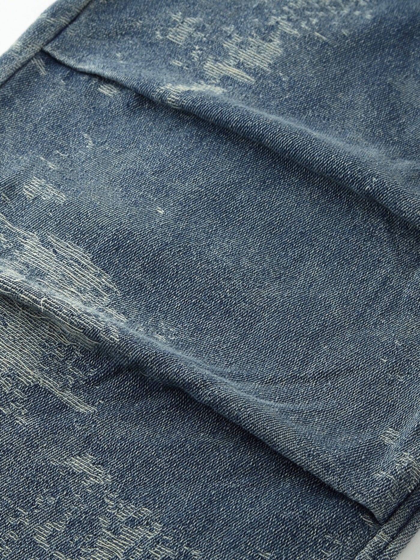 BONELESS Washed Frayed Crinkled Baggy Jeans, premium urban and streetwear designers apparel on PROJECTISR.com, BONELESS