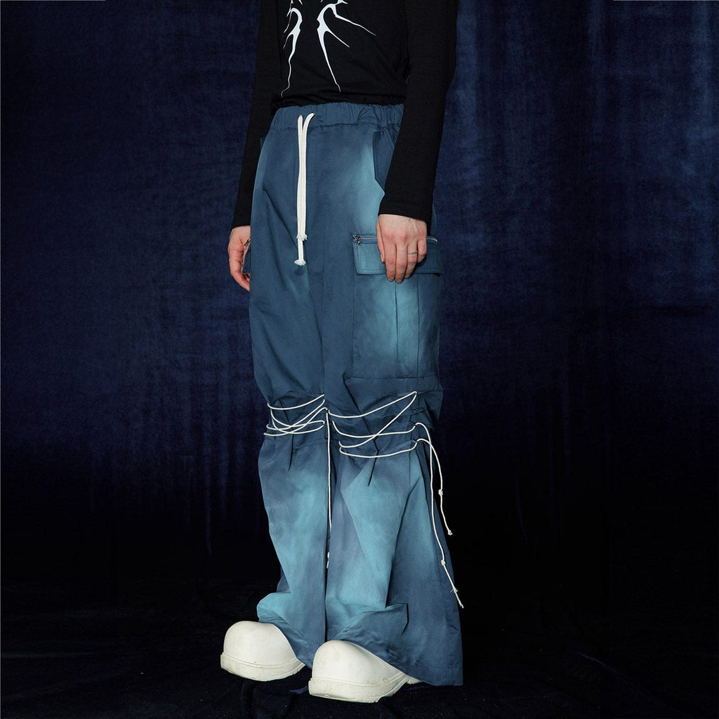 DND4DES Shoelace Wide-Leg Flared Cargo, premium urban and streetwear designers apparel on PROJECTISR.com, DND4DES