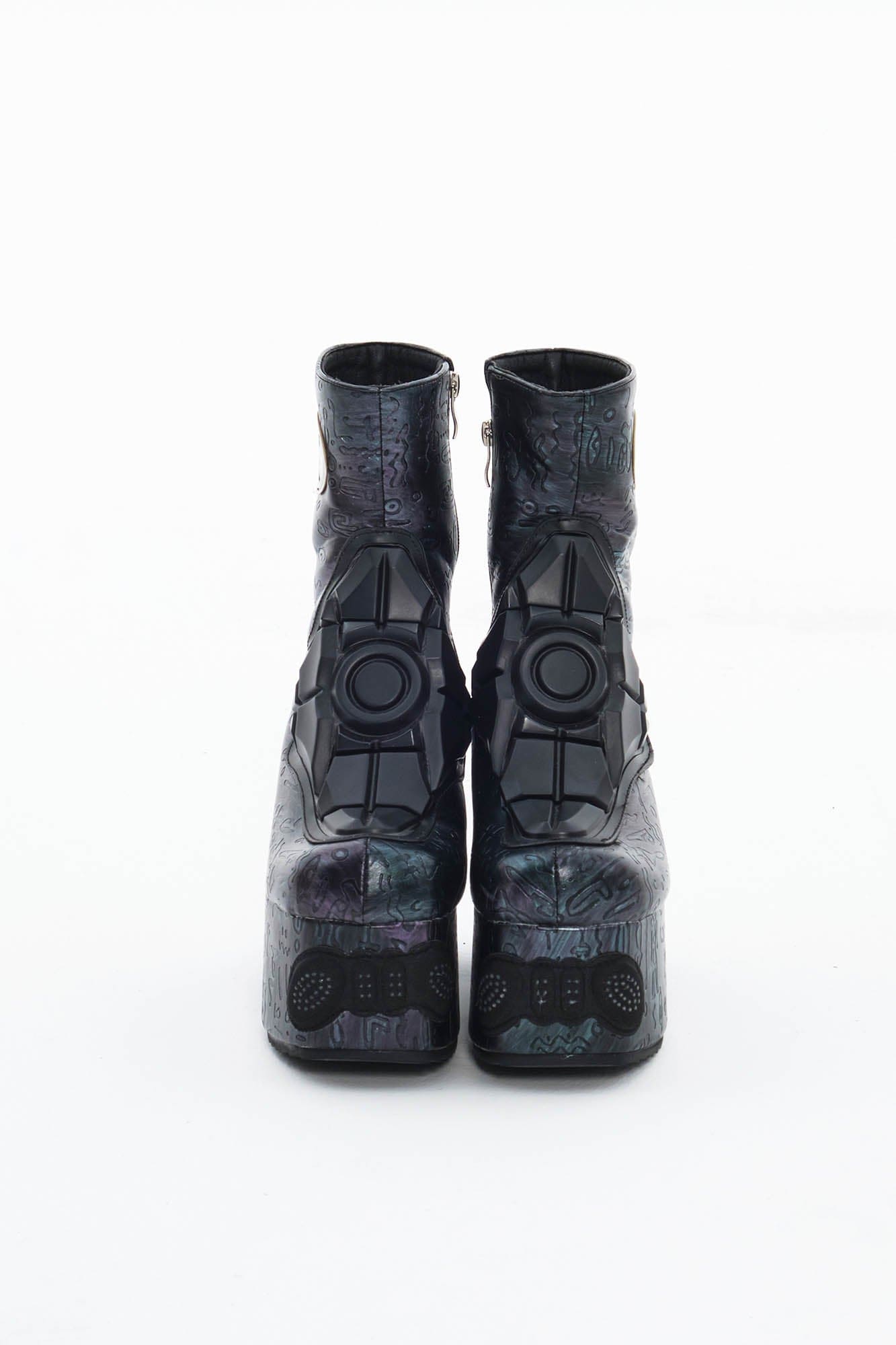 EMBRYO Modern Tribal Tactical Heeled Boots, premium urban and streetwear designers apparel on PROJECTISR.com, EMBRYO