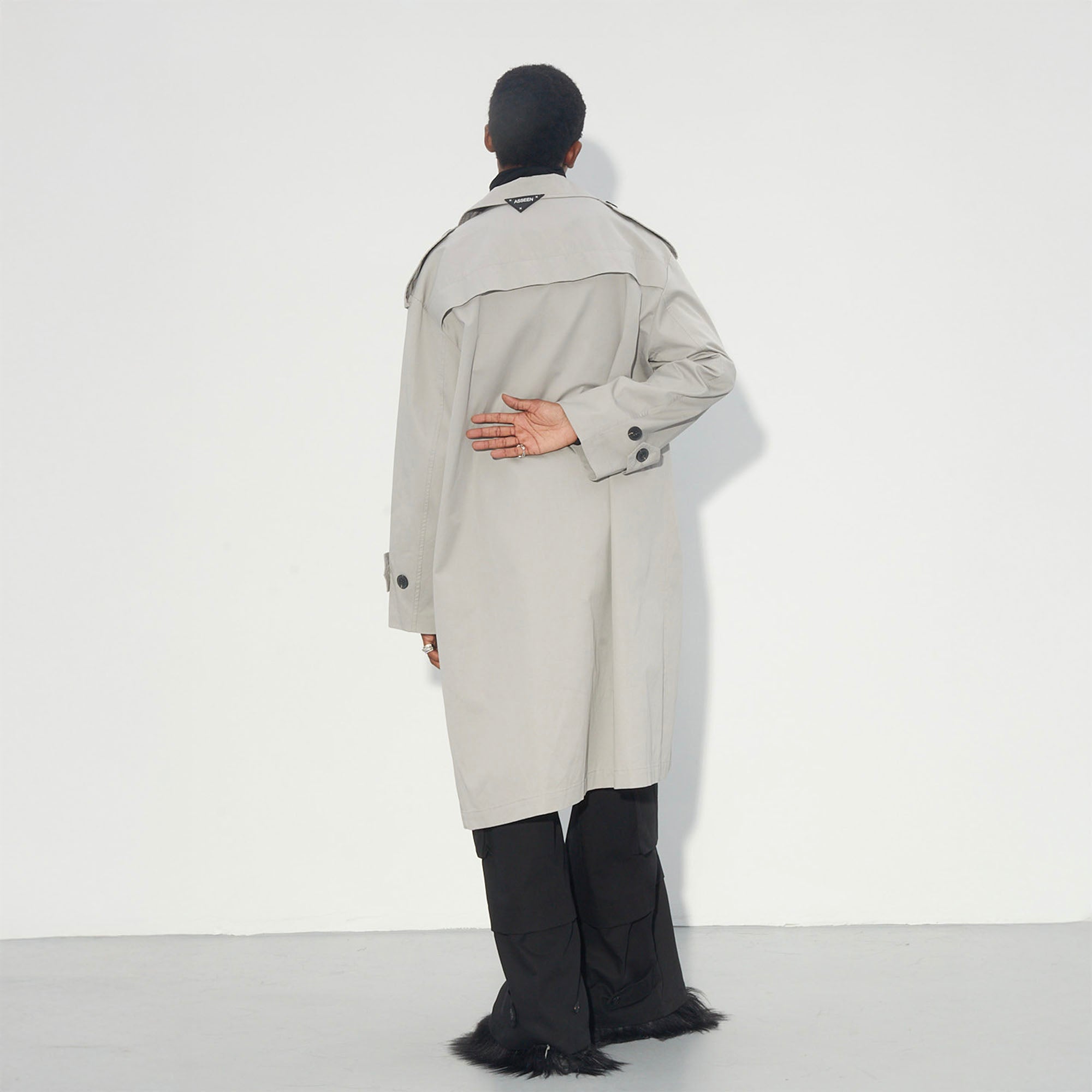 ASSEEN Utility Pocket Paneled Trench Coat, premium urban and streetwear designers apparel on PROJECTISR.com, ASSEEN