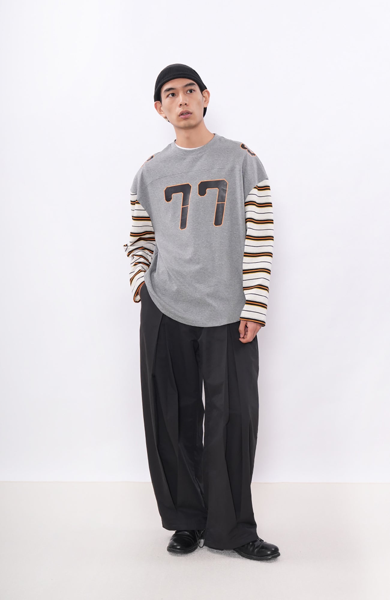 7440 37 1 77 Graphic Drop-Shoulder Stripe Jersey, premium urban and streetwear designers apparel on PROJECTISR.com, 7440 37 1