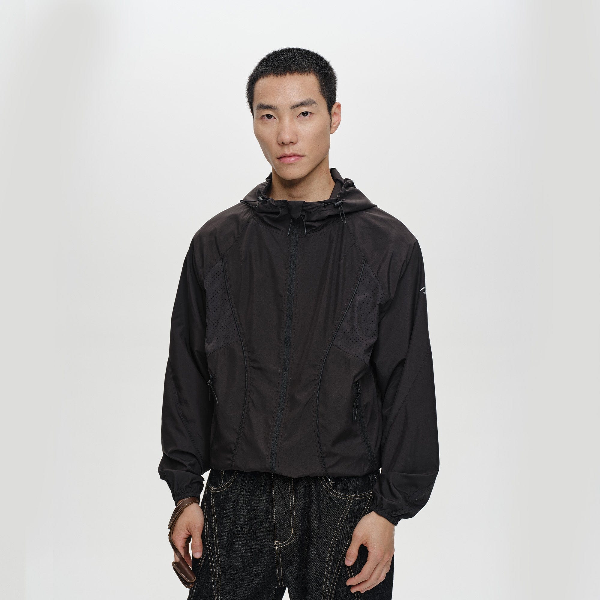 CATSSTAC Spliced Laser-Perforated Waterproof UV Production Hooded Jacket, premium urban and streetwear designers apparel on PROJECTISR.com, CATSSTAC