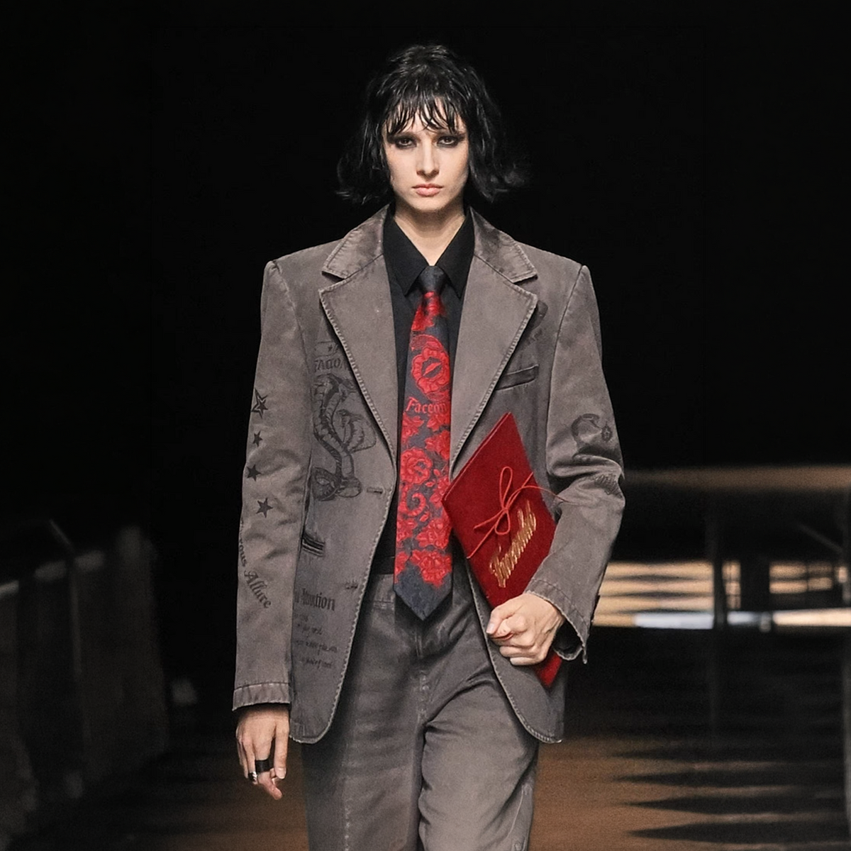 FACEONLAB Carnivorous Flower Jacquard No-Tie Necktie