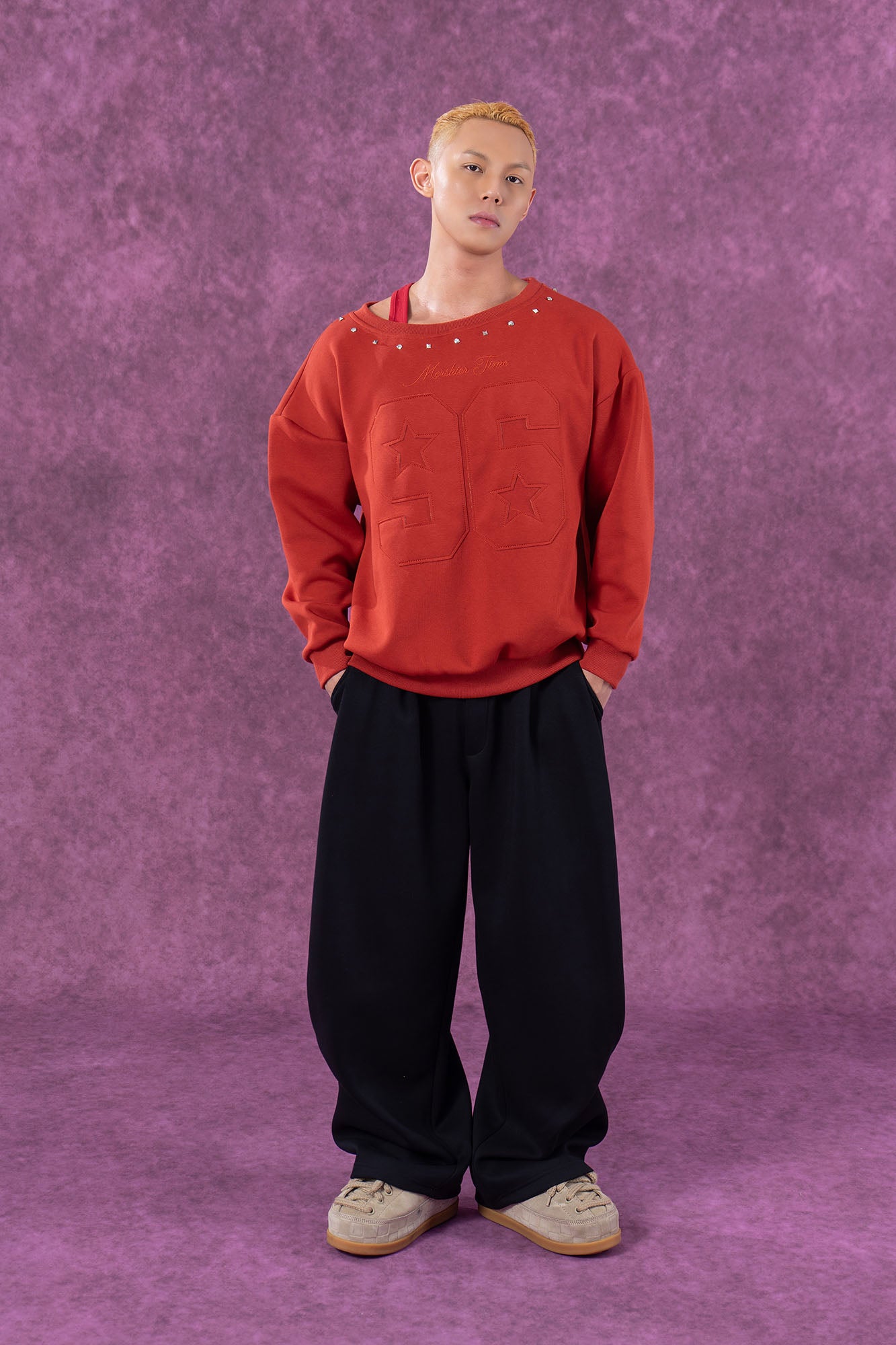 CLP Pleated Wide-Leg Sweatpants