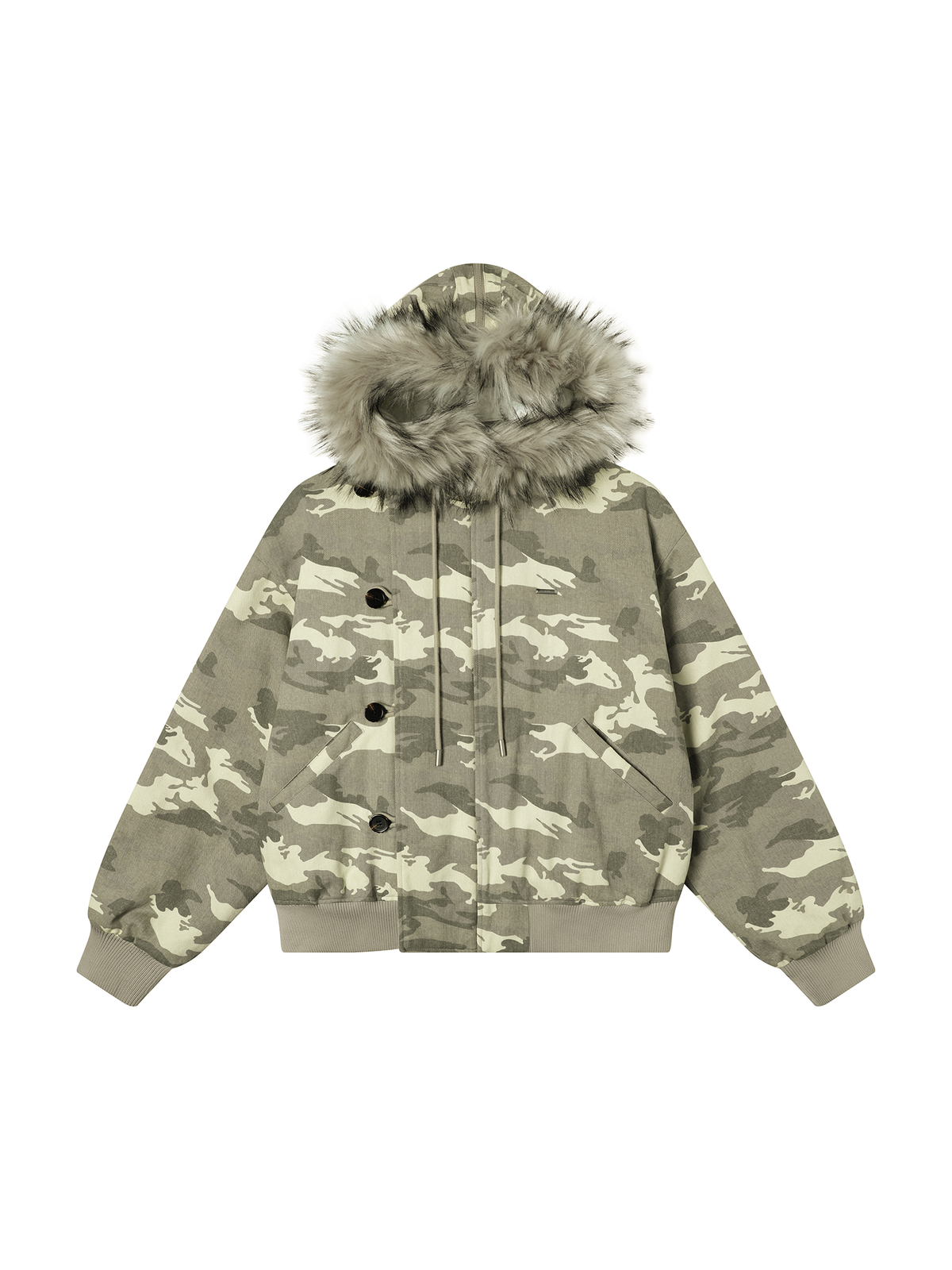 TGNS Detachable Fur-Collar Hooded Padded Parka