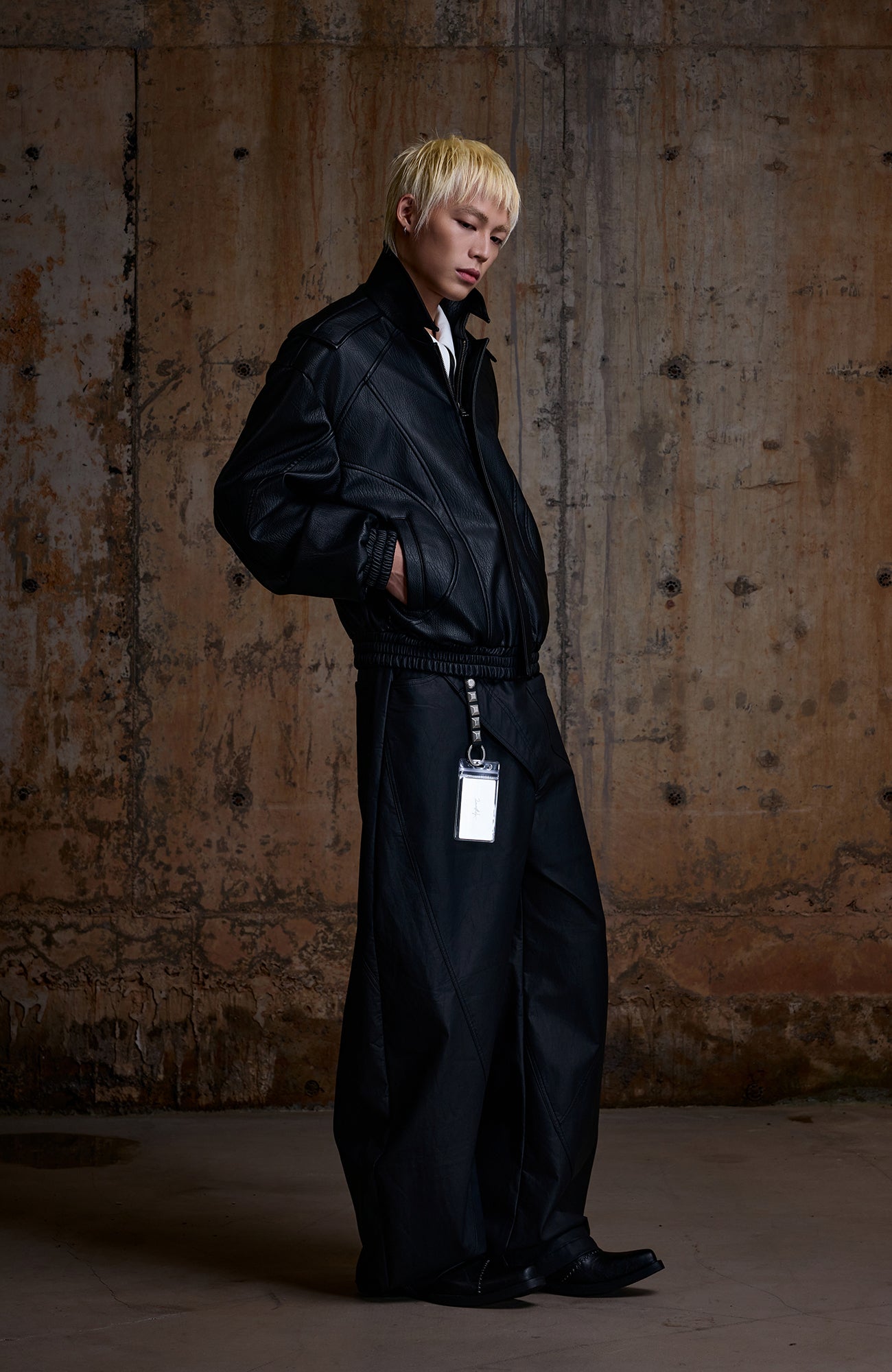 2000RSK Asymmetrical Spliced Sculptural Curved Trousers