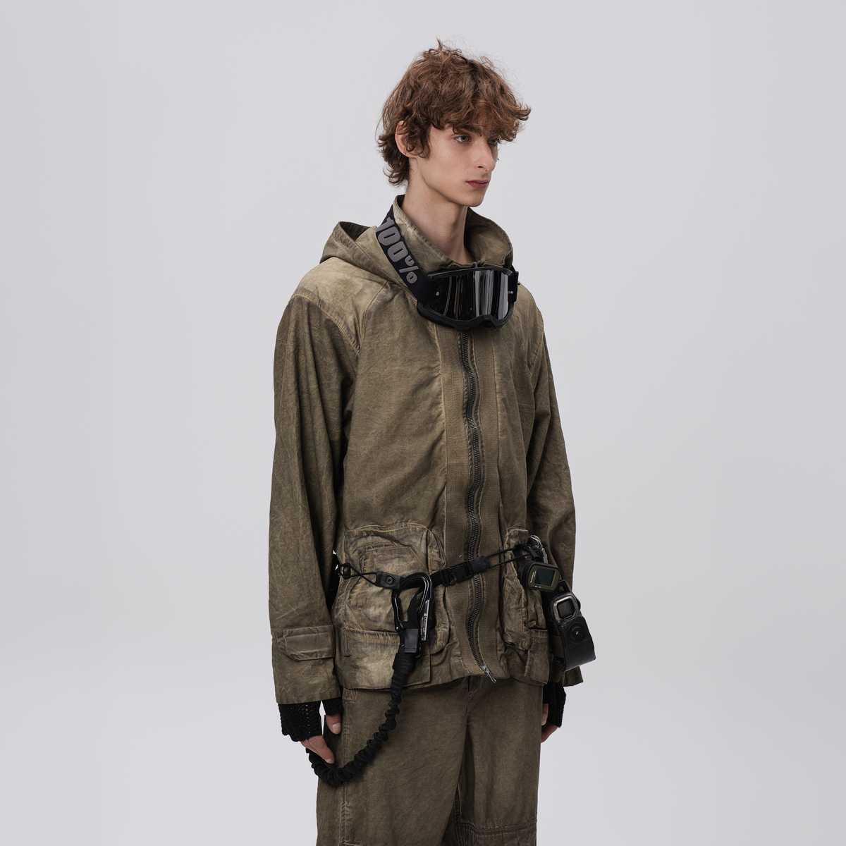STEAM Distressed Paneled Hooded Jacket