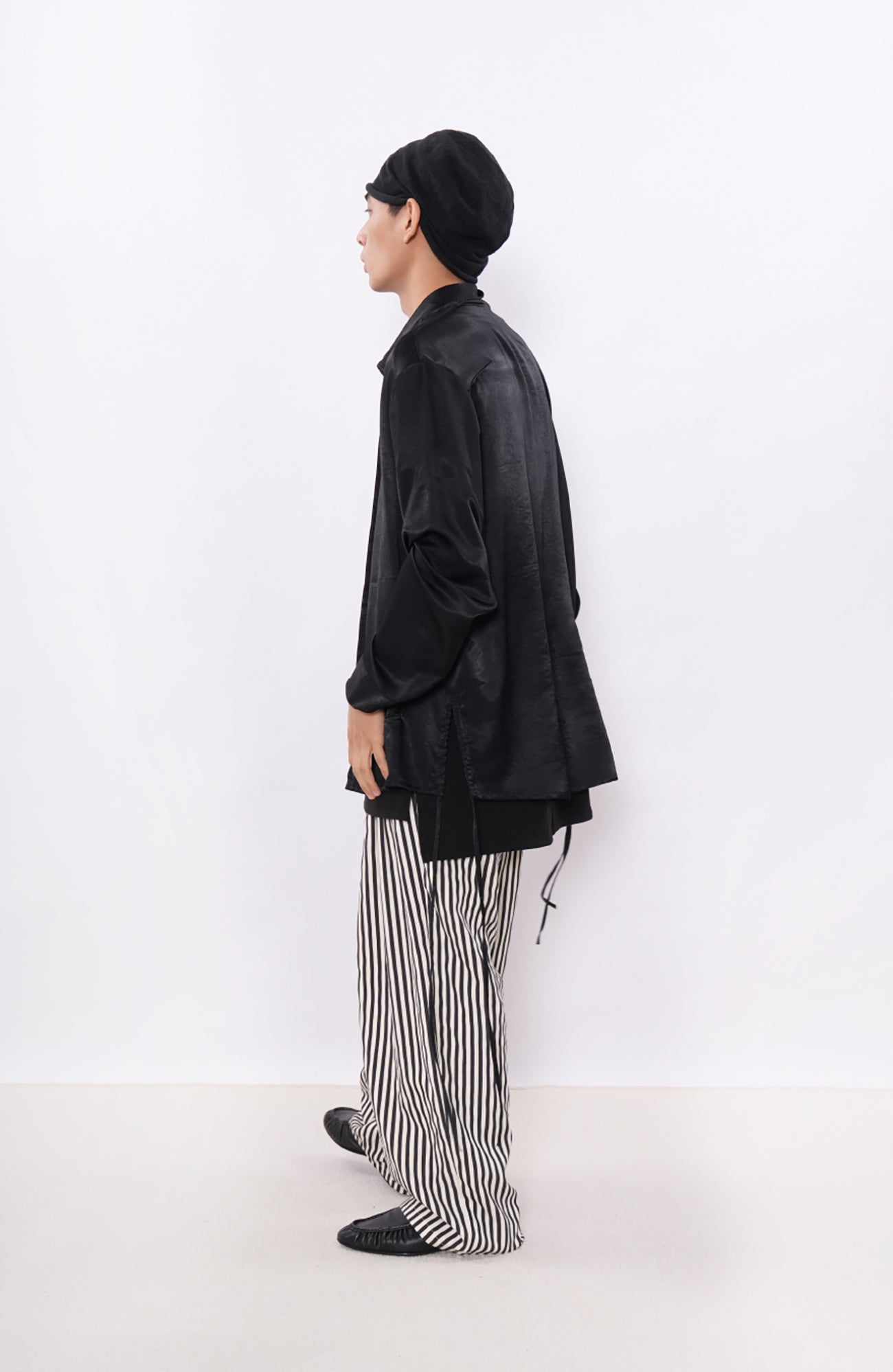 7440 37 1 Satin-Sheen Side-Drawstring Zip Shirt, premium urban and streetwear designers apparel on PROJECTISR.com, 7440 37 1