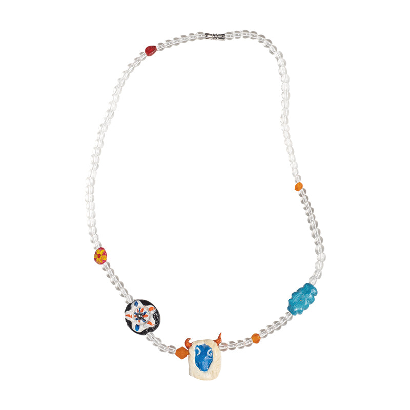 NERHI Totem Clay & Crystal Beaded Necklace