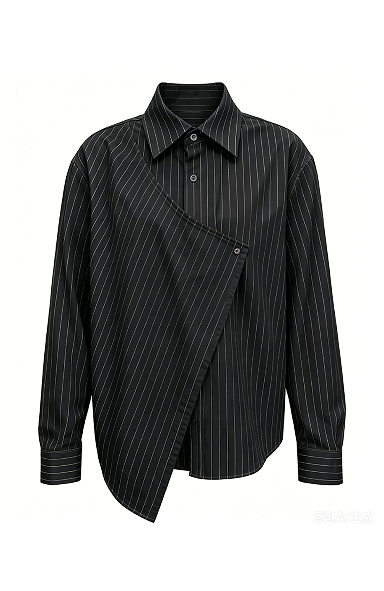 KREATE Asymmetric Layered Stripe Shirt