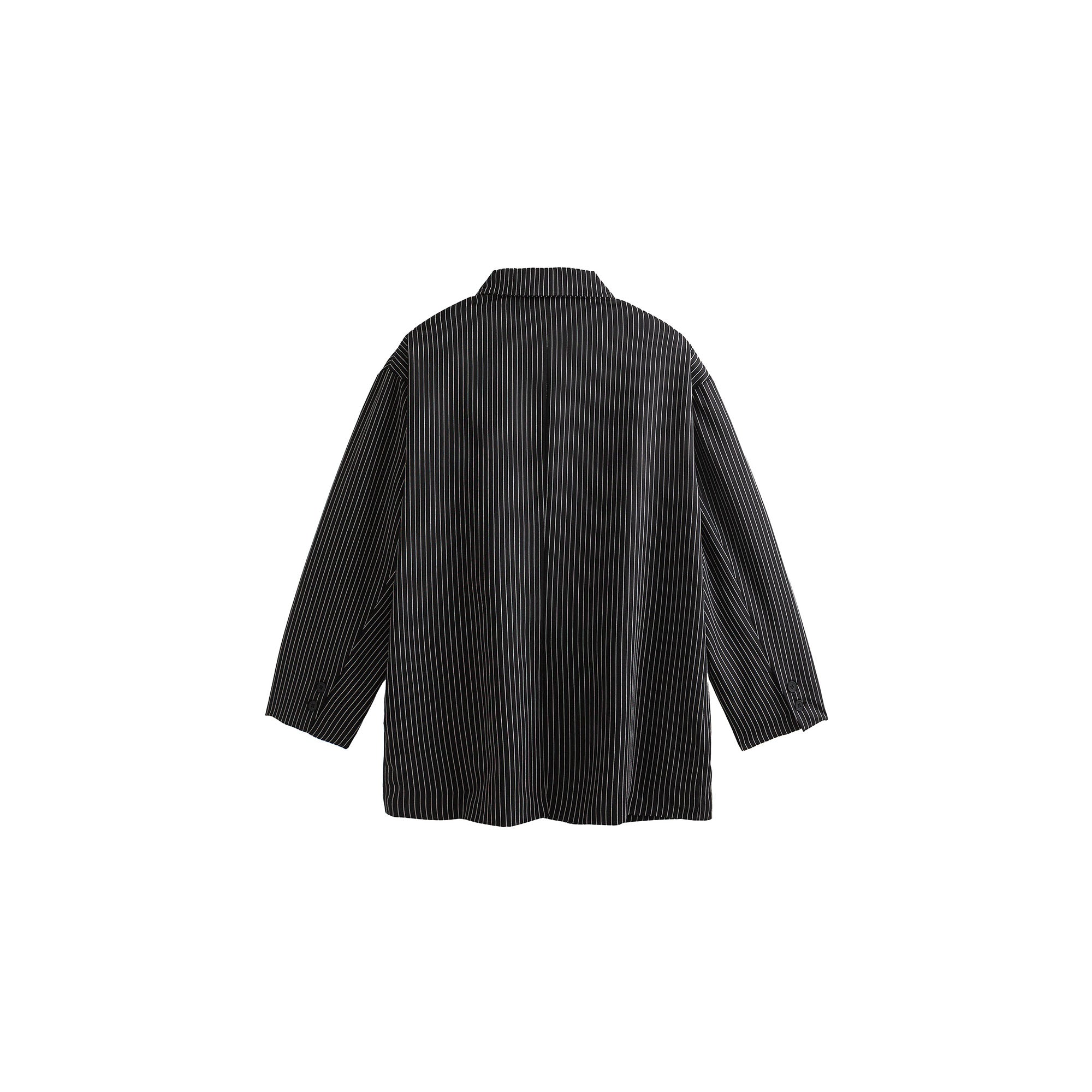 ME DA IGUAL Stripe Notched Lapel Oversized Blazer
