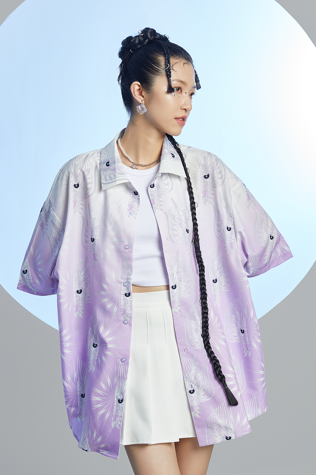 MASH UP ASIA Dragon Jacquard Half Shirt, premium urban and streetwear designers apparel on PROJECTISR.com, MASH UP ASIA