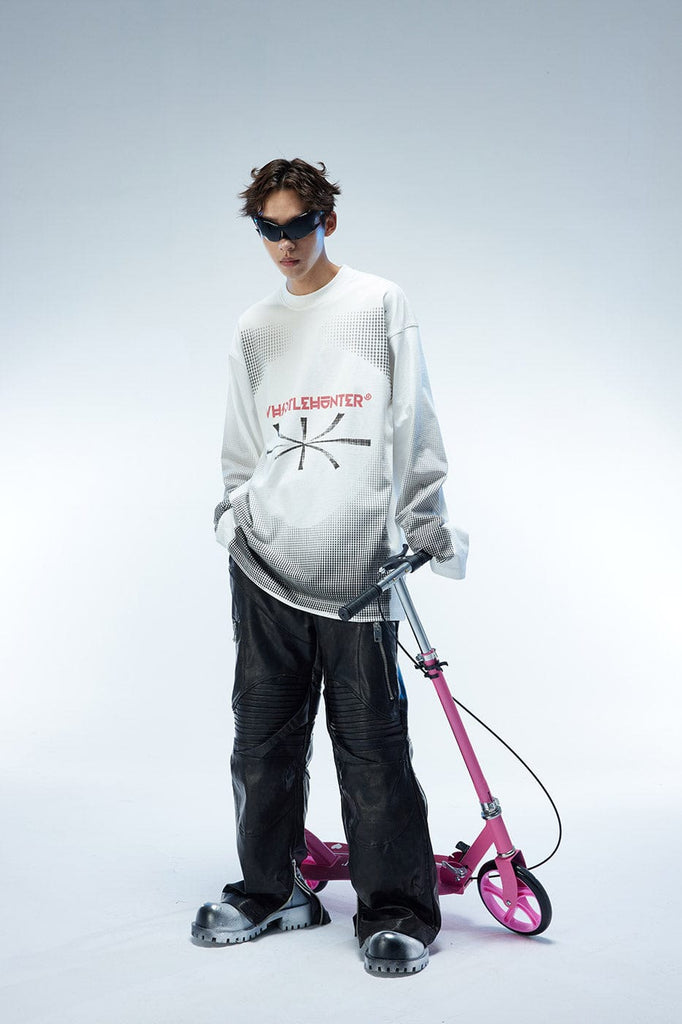 WHISTLEHUNTER Contrasted Misaligned Logo L/S Tee, premium urban and streetwear designers apparel on PROJECTISR.com, WHISTLEHUNTER