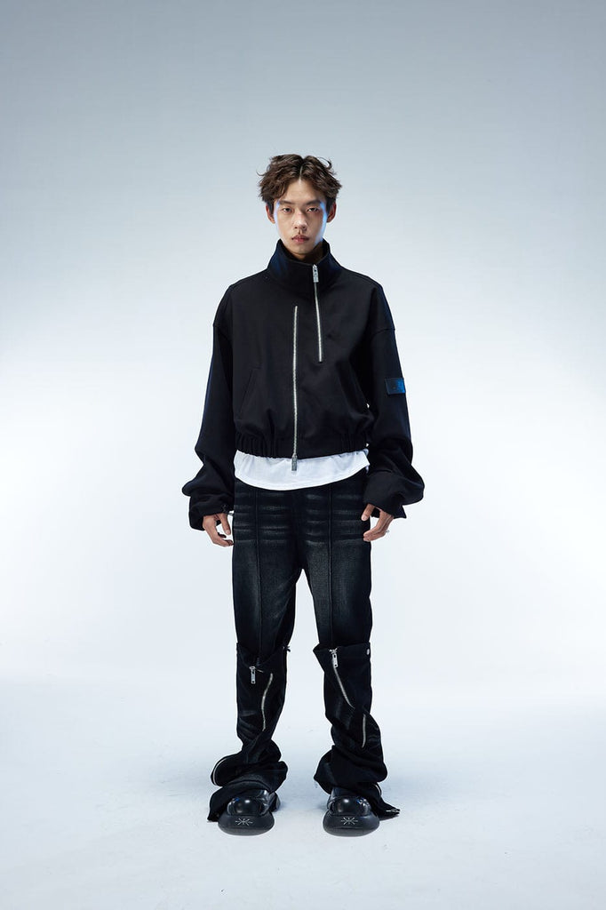 WHISTLEHUNTER Double Zipper Asymmetric Collar Jacket, premium urban and streetwear designers apparel on PROJECTISR.com, WHISTLEHUNTER