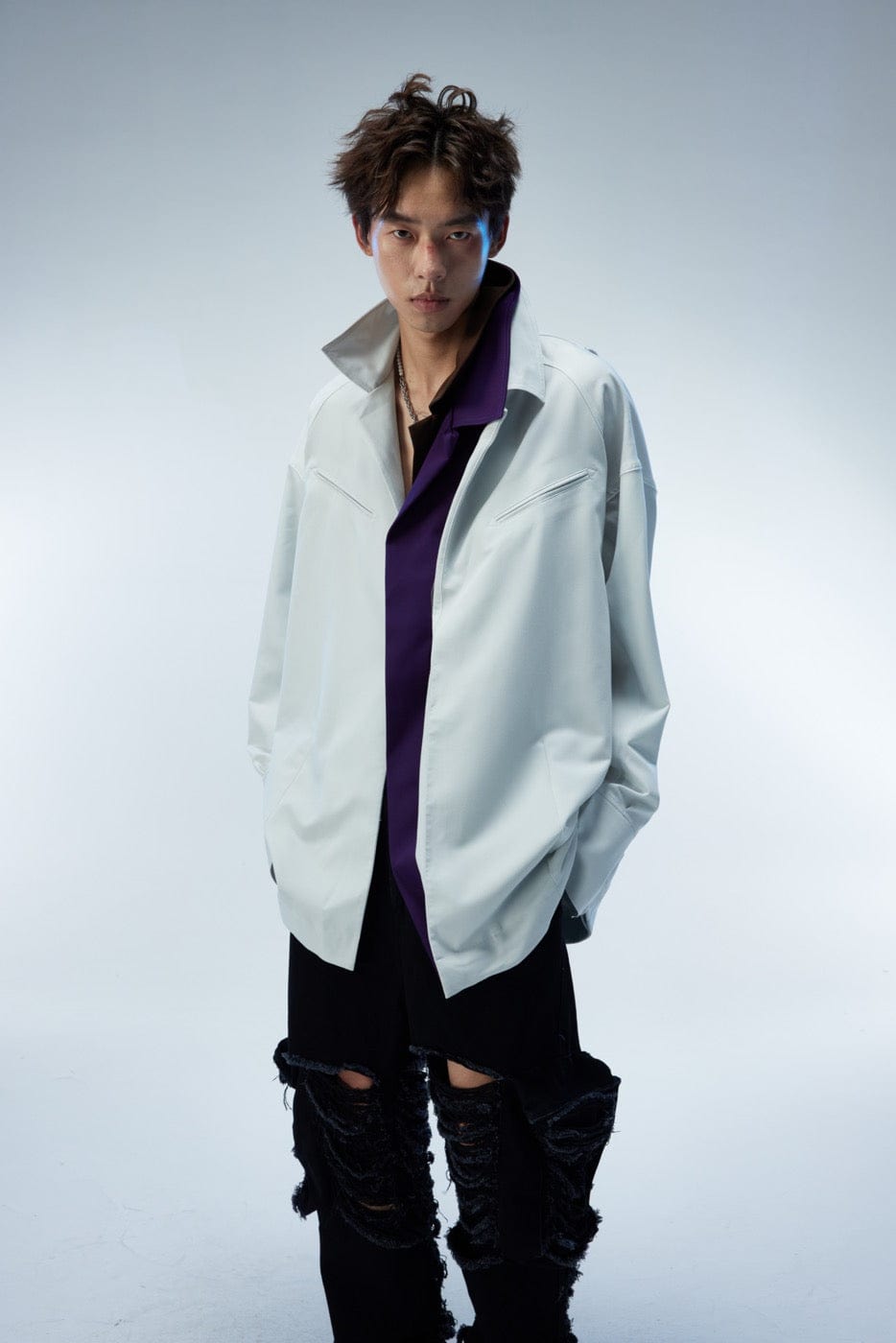 WHISTLEHUNTER Modern Caped Oversized Shirt, premium urban and streetwear designers apparel on PROJECTISR.com, WHISTLEHUNTER