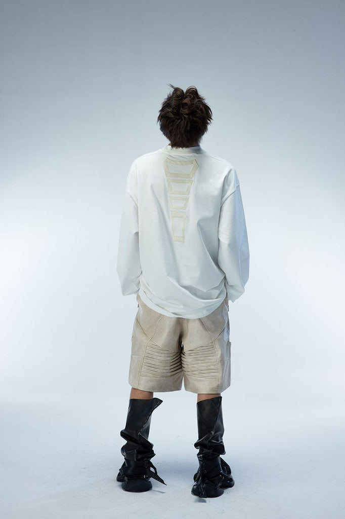 WHISTLEHUNTER Pebble Grained Leather L/S T-Shirt, premium urban and streetwear designers apparel on PROJECTISR.com, WHISTLEHUNTER