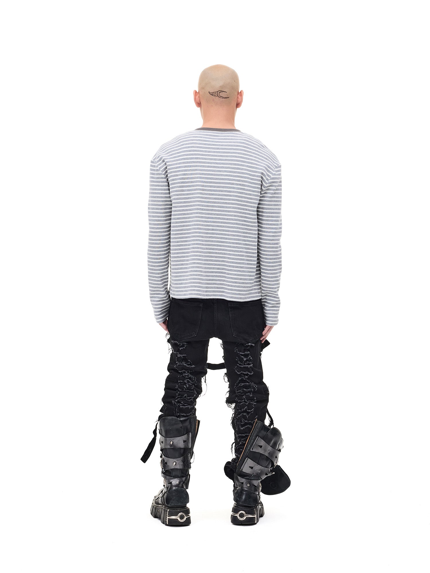 WHISTLEHUNTER Striped Badge Snap Slim Cardigan, premium urban and streetwear designers apparel on PROJECTISR.com, WHISTLEHUNTER