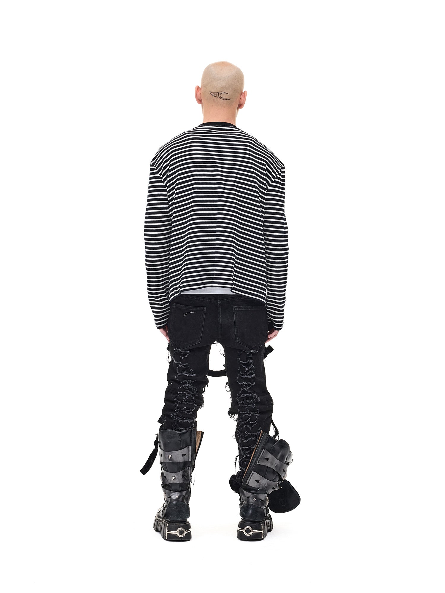 WHISTLEHUNTER Striped Badge Snap Slim Cardigan, premium urban and streetwear designers apparel on PROJECTISR.com, WHISTLEHUNTER
