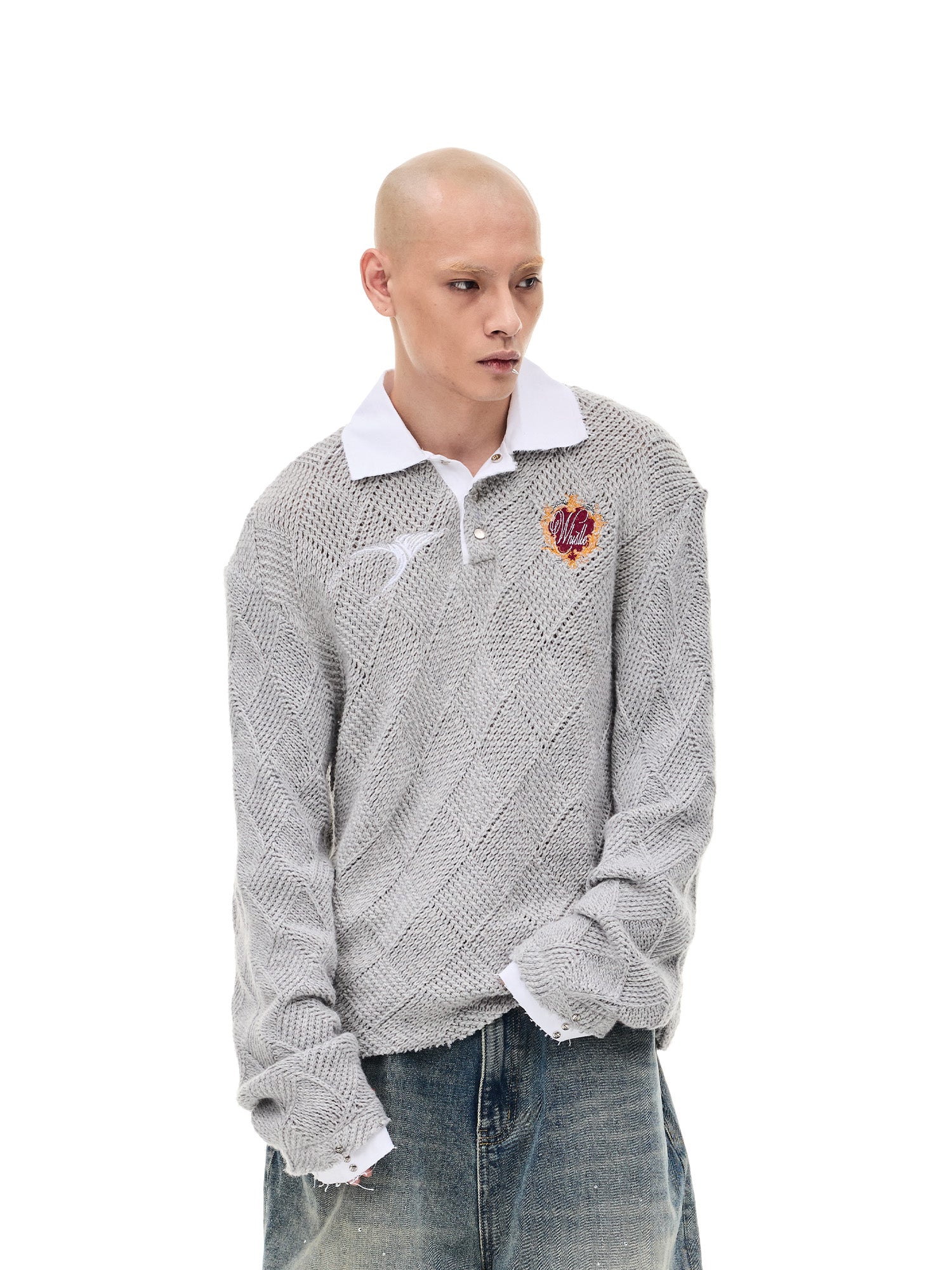 WHISTLEHUNTER Argyle Wool-Blend Polo Sweater, premium urban and streetwear designers apparel on PROJECTISR.com, WHISTLEHUNTER