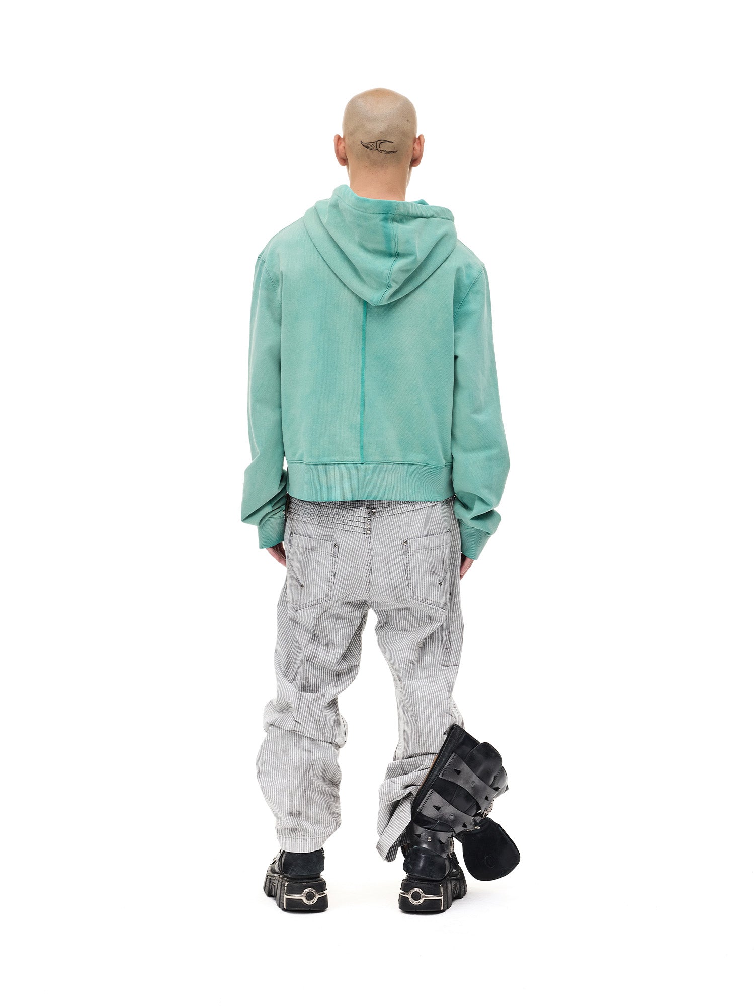 WHISTLEHUNTER Distressed Embroidered V-Neck Hoodie, premium urban and streetwear designers apparel on PROJECTISR.com, WHISTLEHUNTER