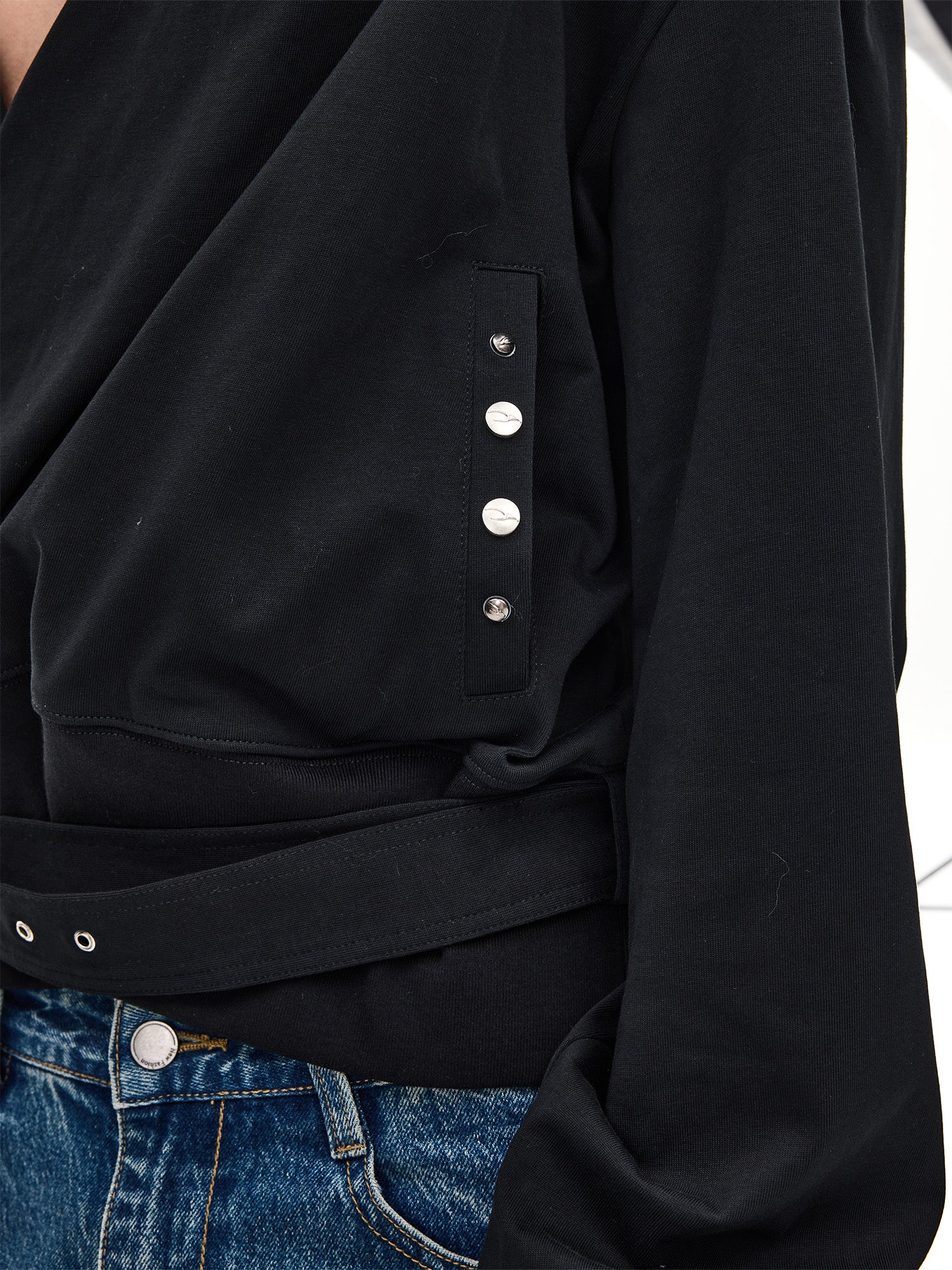 WHISTLEHUNTER Detachable-Belt Deep V-Cut Hardware Hoodie, premium urban and streetwear designers apparel on PROJECTISR.com, WHISTLEHUNTER