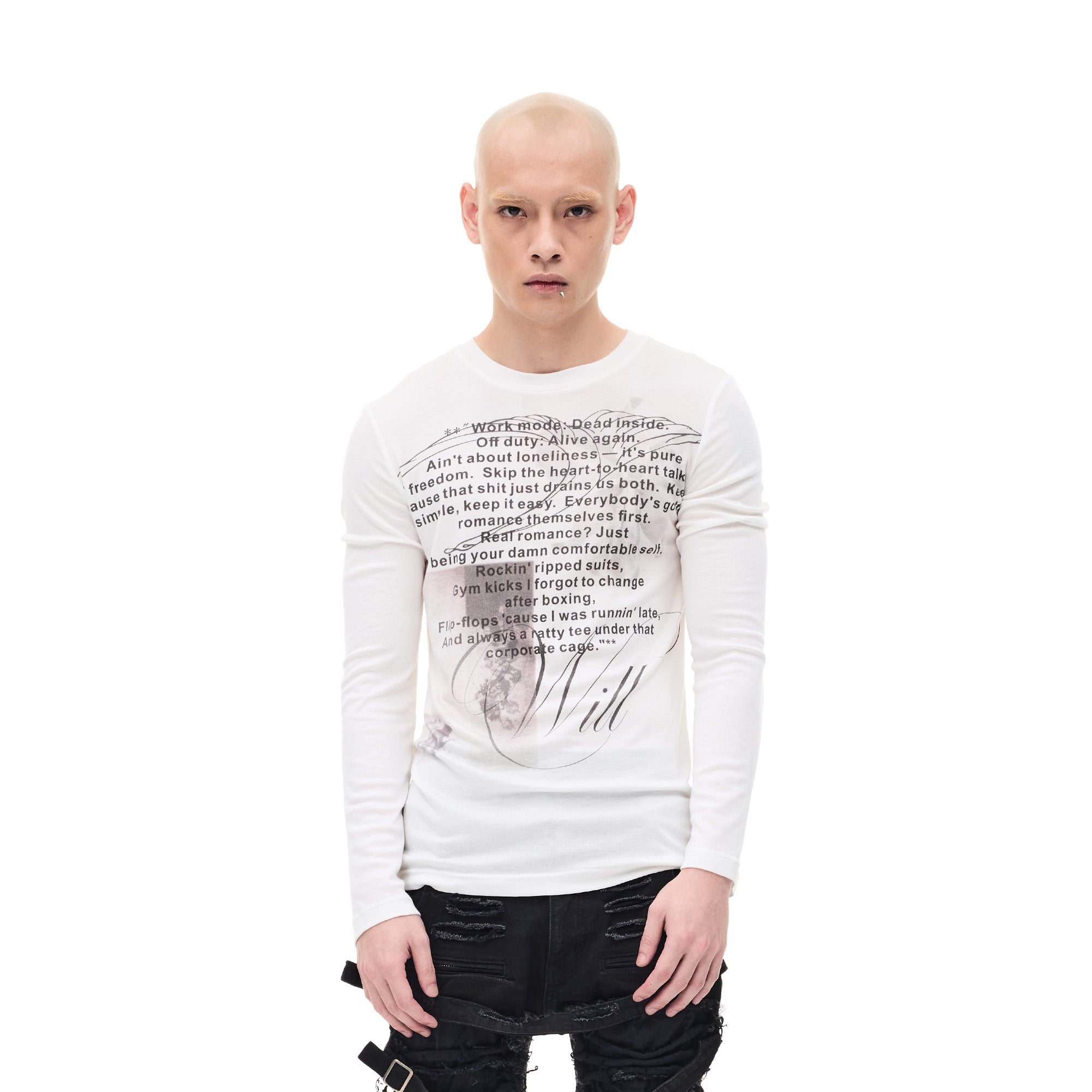 WHISTLEHUNTER Graphic Slim-Fit Stretchable Long-Sleeve Tee, premium urban and streetwear designers apparel on PROJECTISR.com, WHISTLEHUNTER