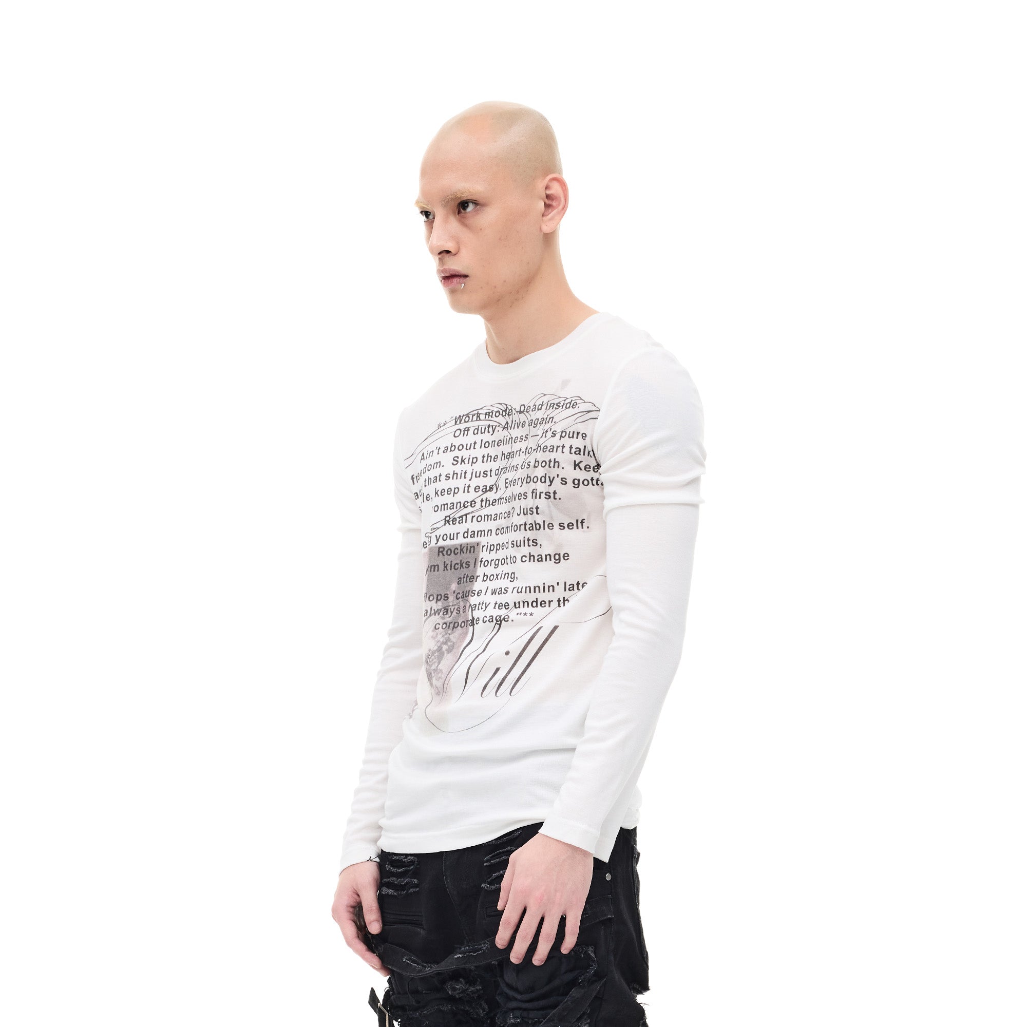 WHISTLEHUNTER Graphic Slim-Fit Stretchable Long-Sleeve Tee, premium urban and streetwear designers apparel on PROJECTISR.com, WHISTLEHUNTER