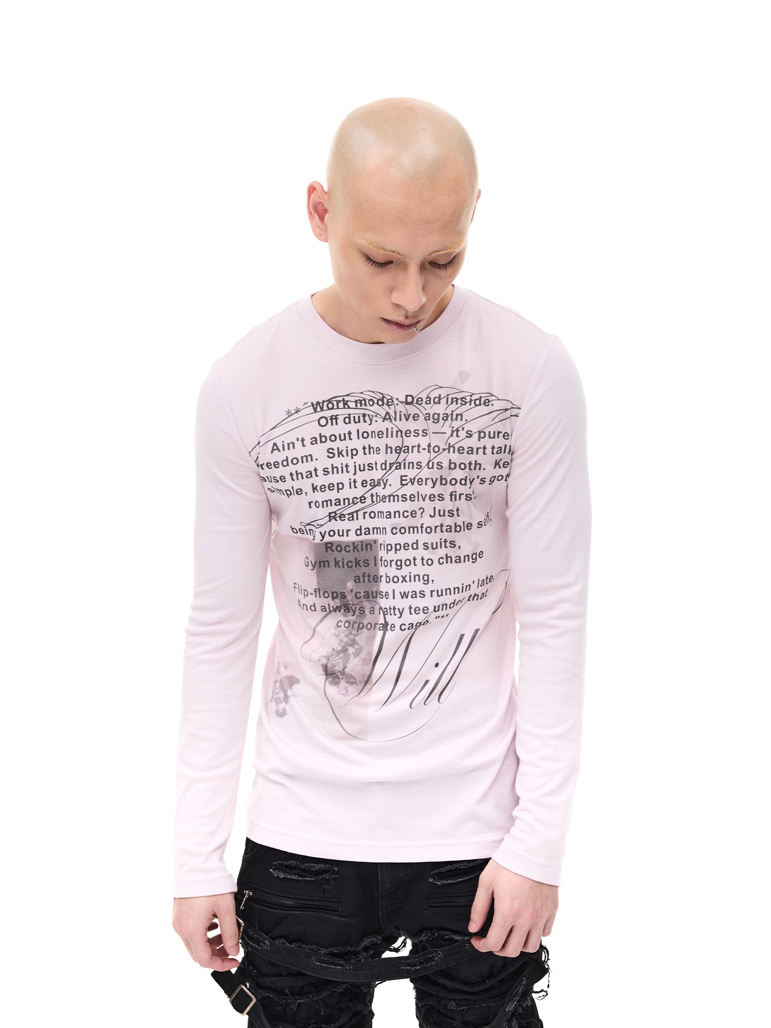 WHISTLEHUNTER Graphic Slim-Fit Stretchable Long-Sleeve Tee, premium urban and streetwear designers apparel on PROJECTISR.com, WHISTLEHUNTER