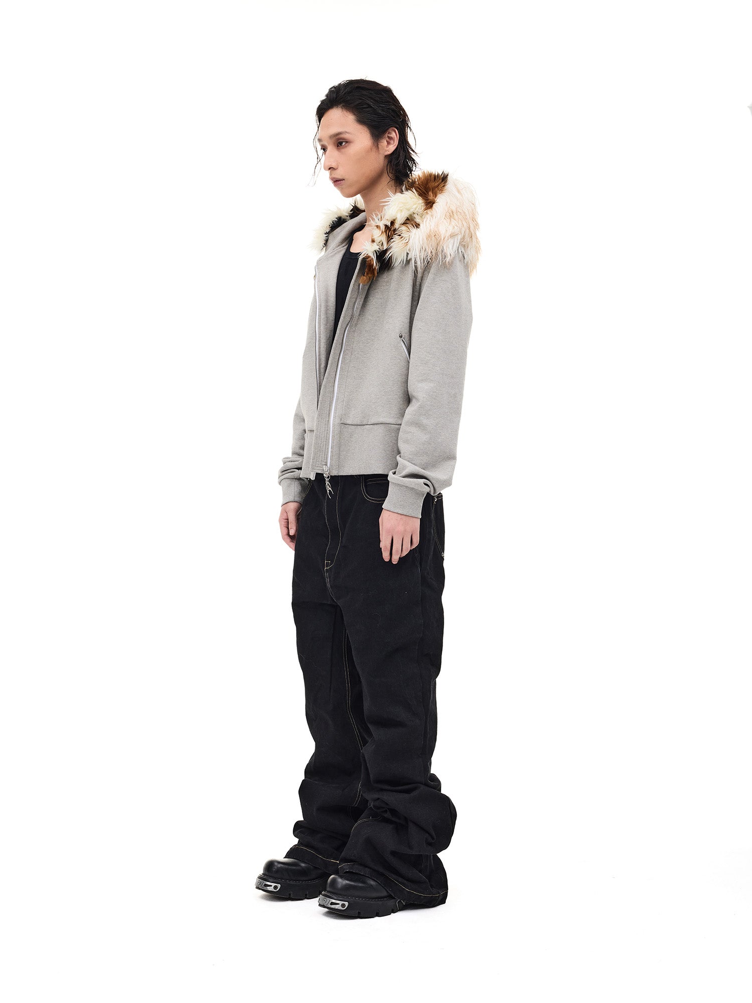 WHISTLEHUNTER Detachable Faux Fur Collar Zip-Up Hoodie, premium urban and streetwear designers apparel on PROJECTISR.com, WHISTLEHUNTER