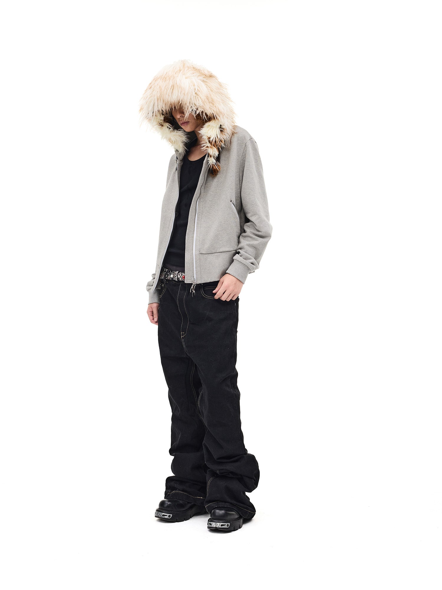 WHISTLEHUNTER Detachable Faux Fur Collar Zip-Up Hoodie, premium urban and streetwear designers apparel on PROJECTISR.com, WHISTLEHUNTER